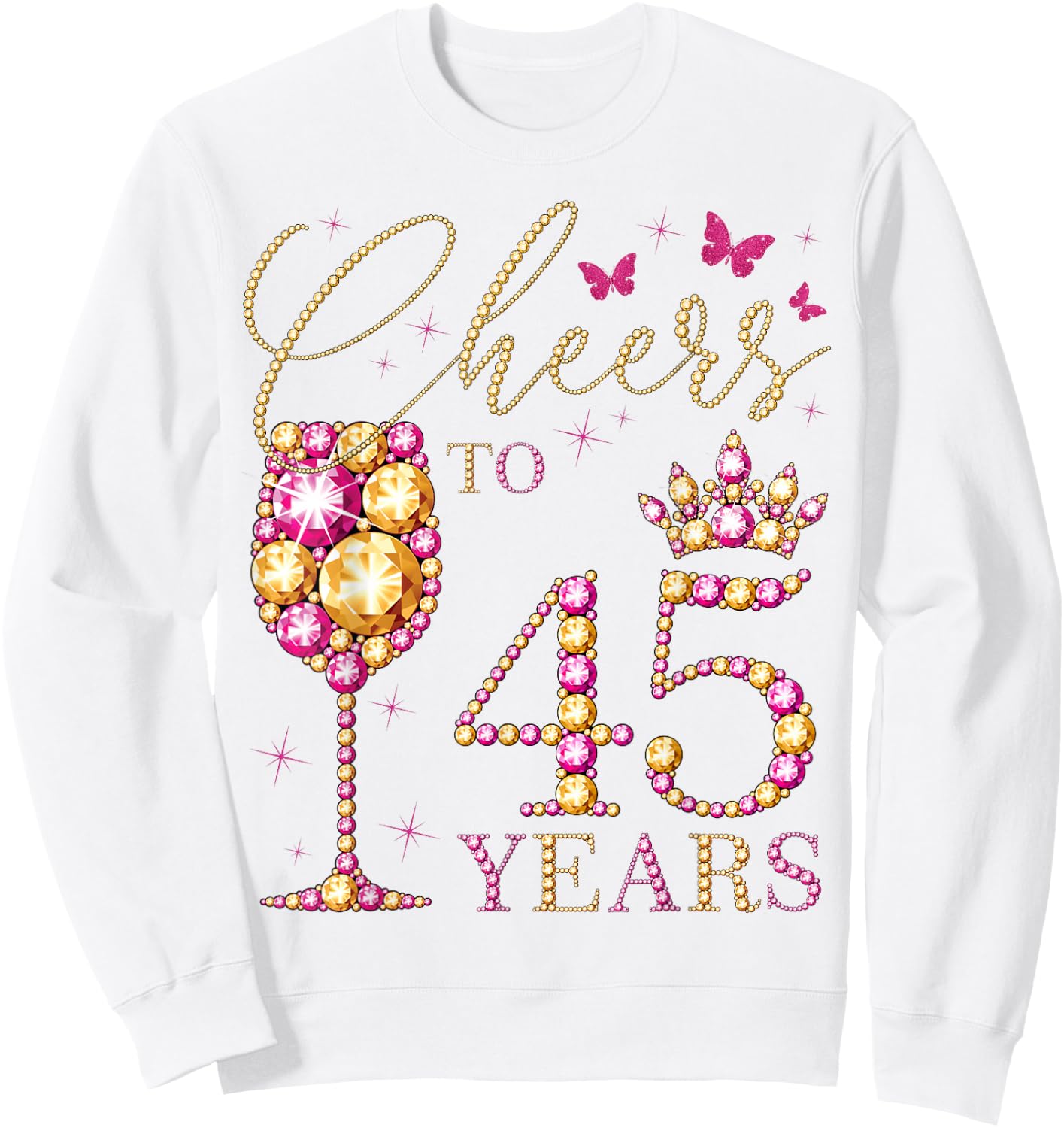 A High on 45 Years, 45 Year Old Women, Queen 45th Birthday , White, S Sweatshirt - Sweatshirt | White