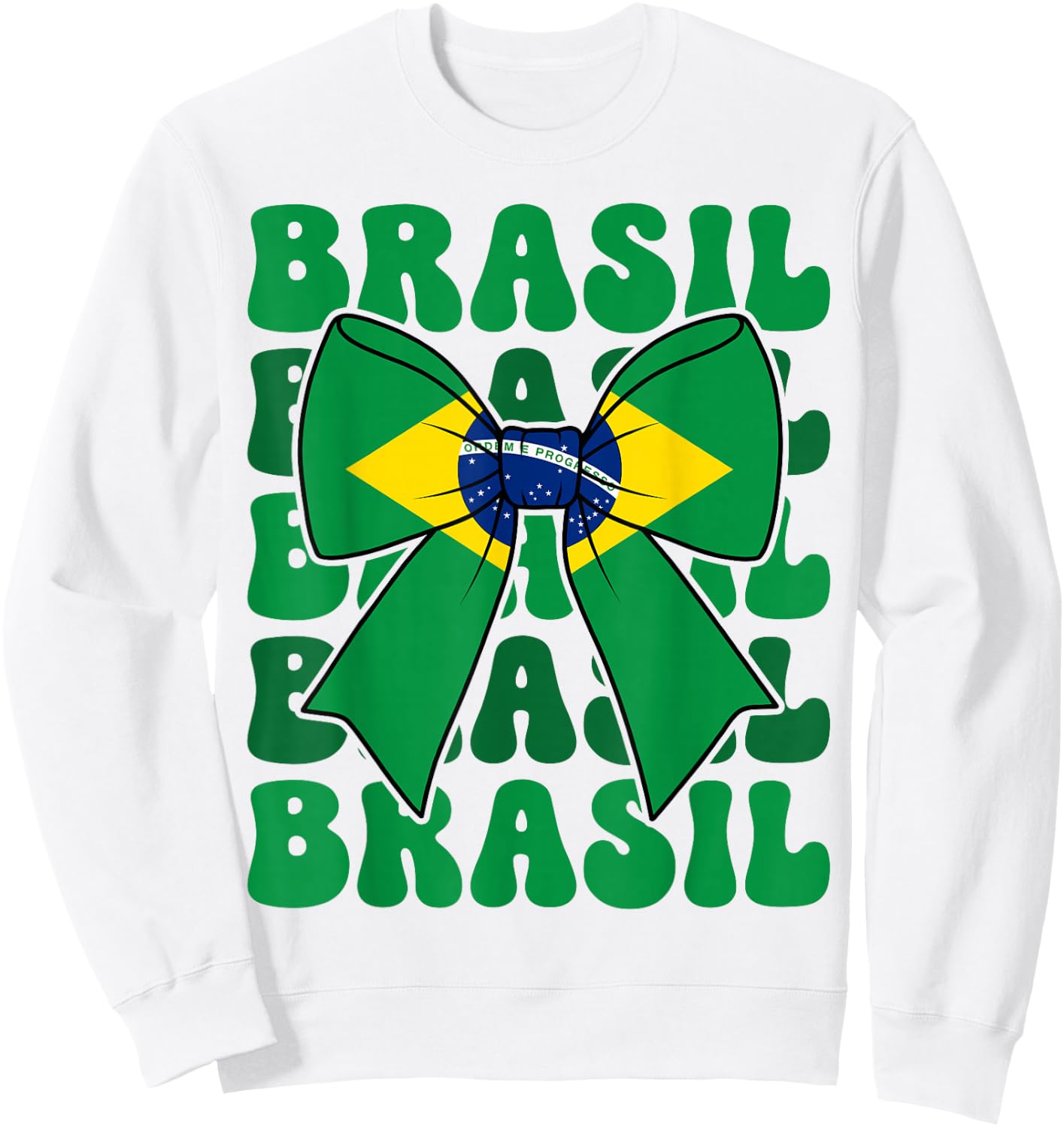 Brasil Coquette Bow Brazil Flag Brasileira Brazilian Girl Sweatshirt - Sweatshirt | White
