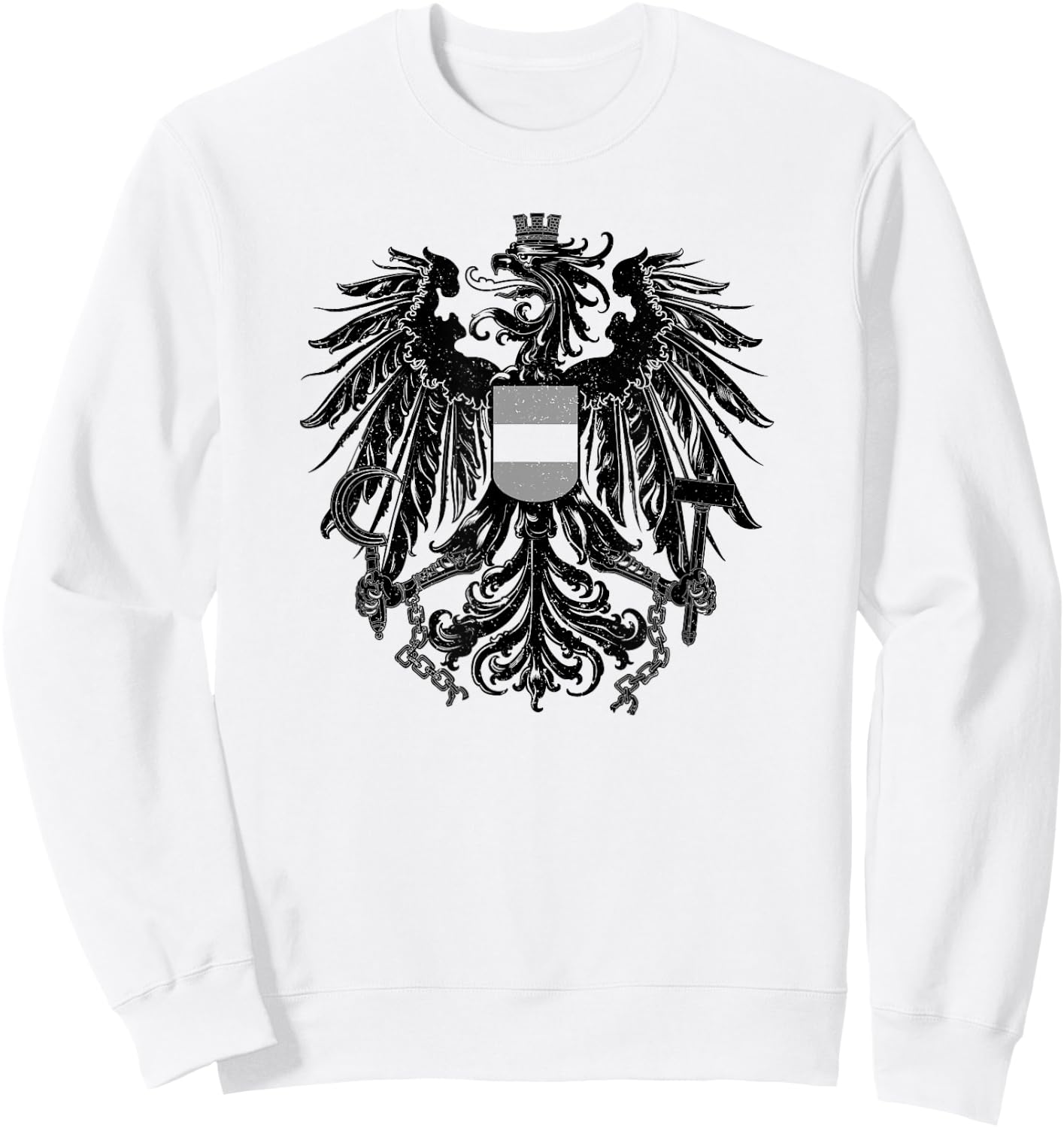 Austria Coat of Arms Austrian Eagle Emblem Symbol Flag Sweatshirt - Sweatshirt | White
