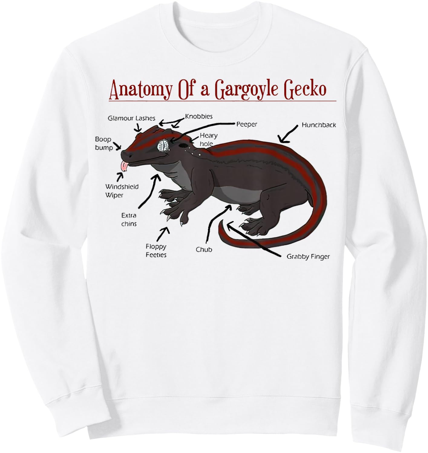 Anatomy of a Gargoyle Gecko Sweatshirt - Sweatshirt | White