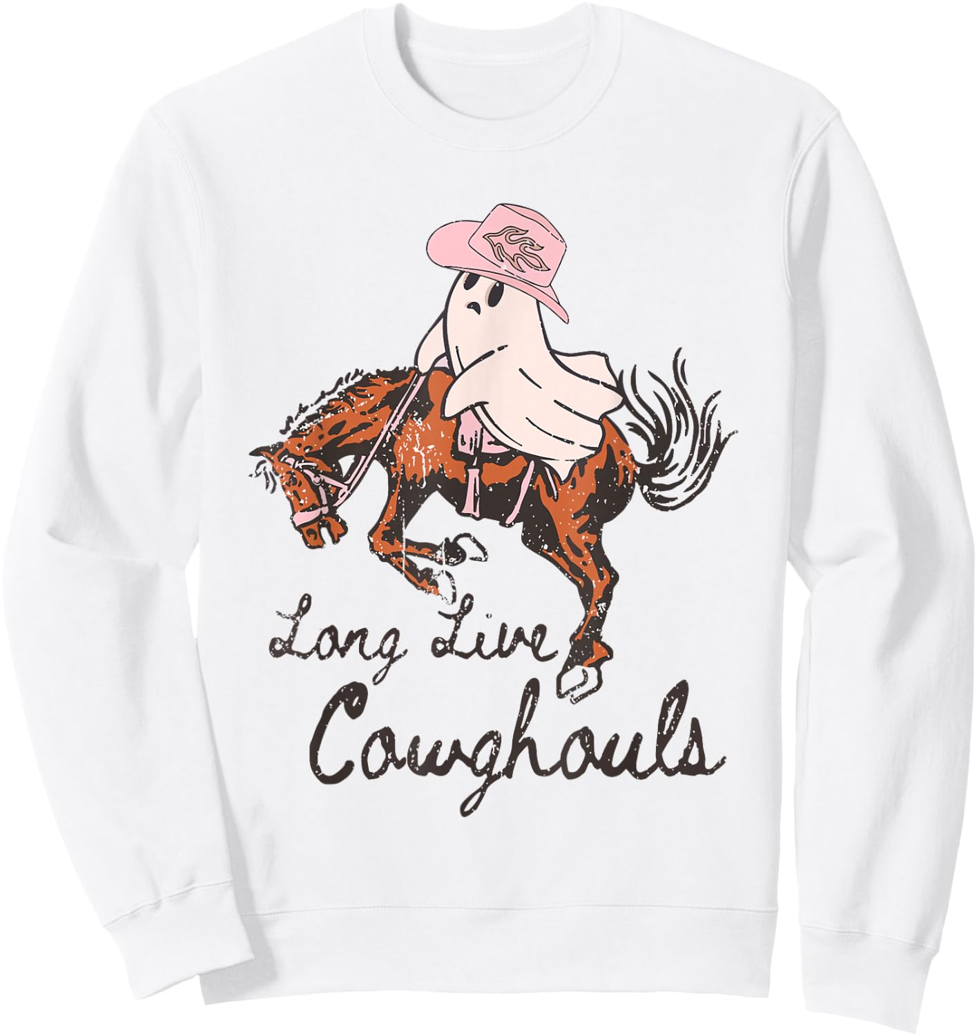 Long Live Cowghouls Rodeo Western Country Southern Cowgirls Sweatshirt - Sweatshirt | White