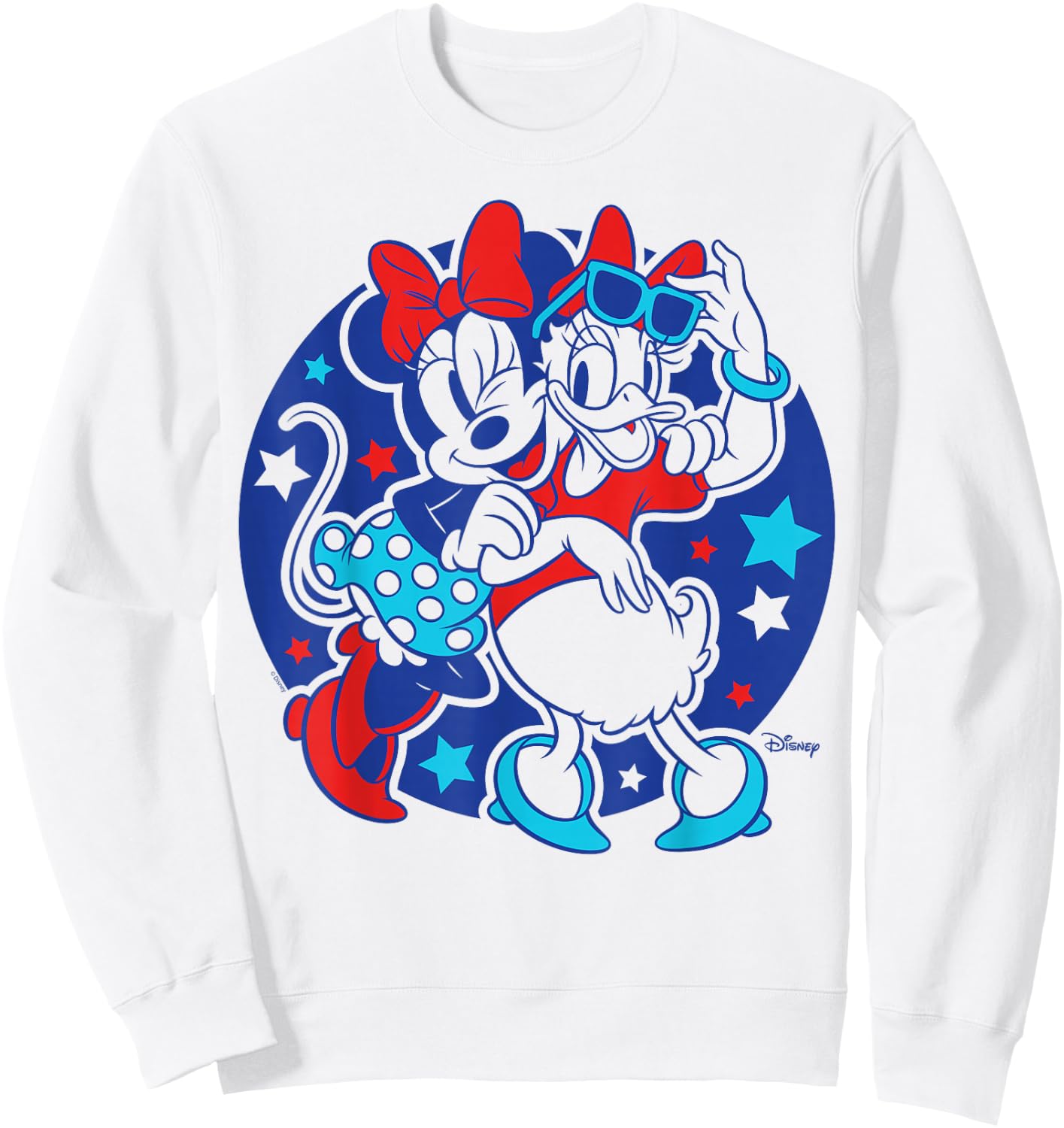 Minnie Mouse And Daisy Duck - Americana Red White And Blue Sweatshirt - Sweatshirt | White