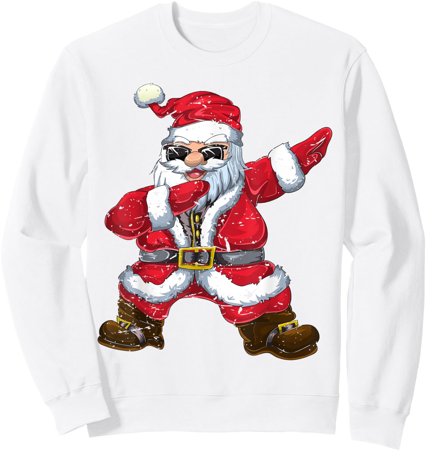 Vintage Christmas Boys Kids Men Xmas Gifts Dabbing Santa Sweatshirt - Sweatshirt | White