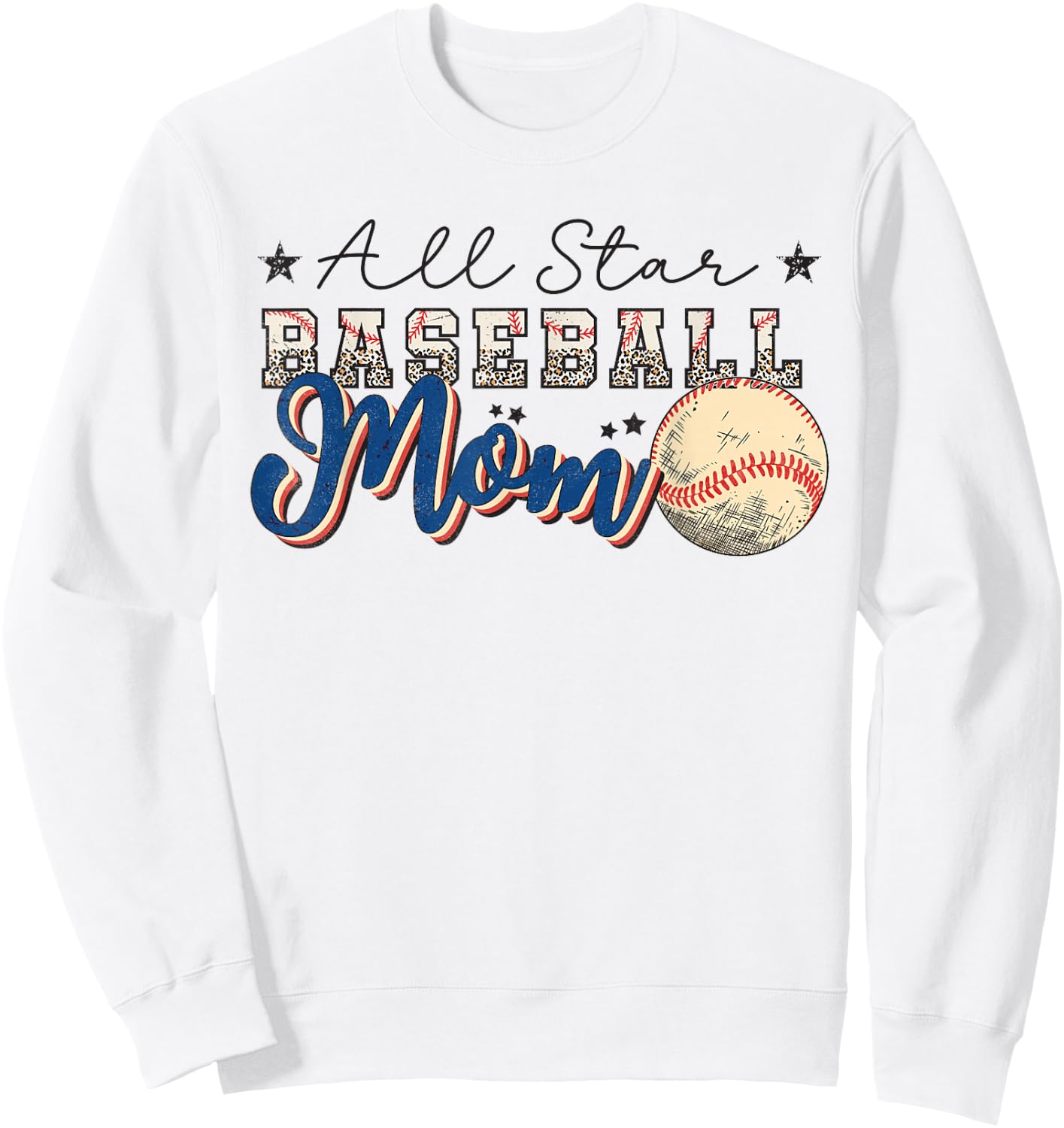 All Star Baseball Mom Sweatshirt - Sweatshirt | White