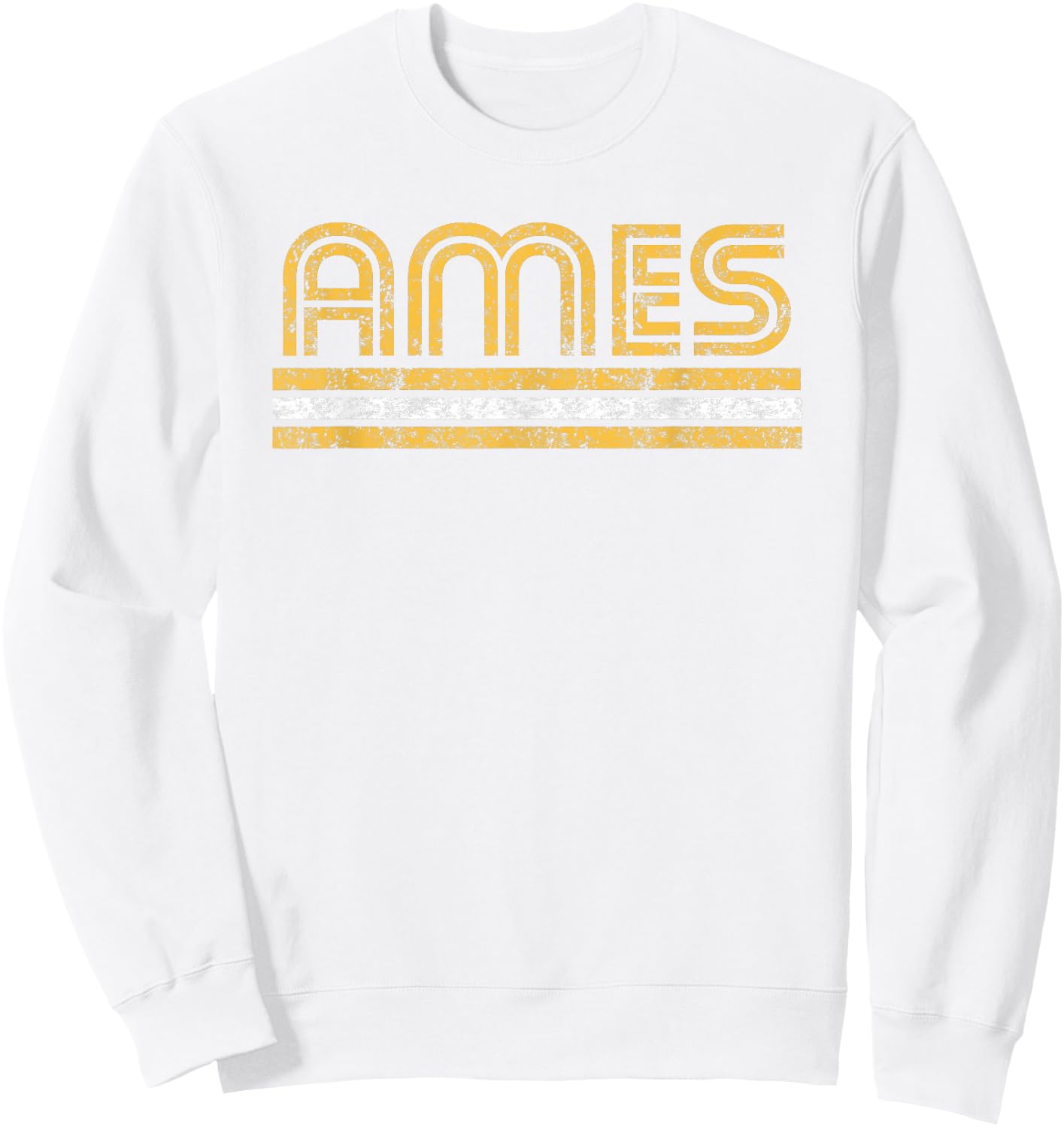 Ames Iowa Retro Vintage Curve Sweatshirt - Sweatshirt | White