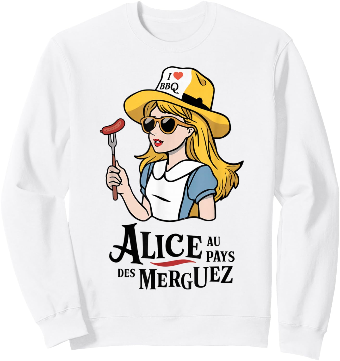 Alice in Merguez Country Accessory for Barbecue Fans , white, S Sweatshirt - Sweatshirt | White