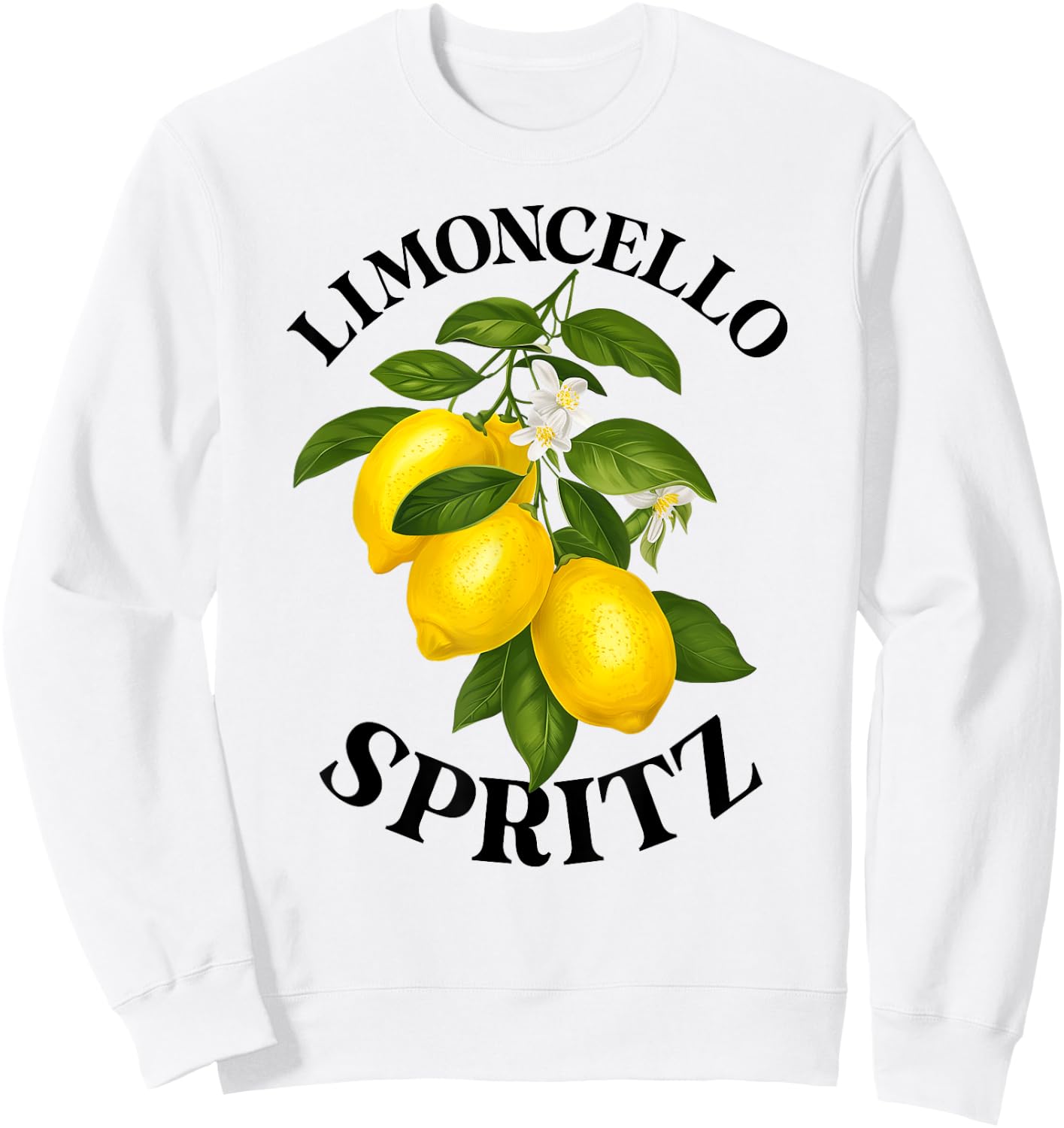 LIMONCELLO SPRITZ X Lemons Liqueur Lemon Liqueur Lemon Fun , White Sweatshirt - Sweatshirt | White