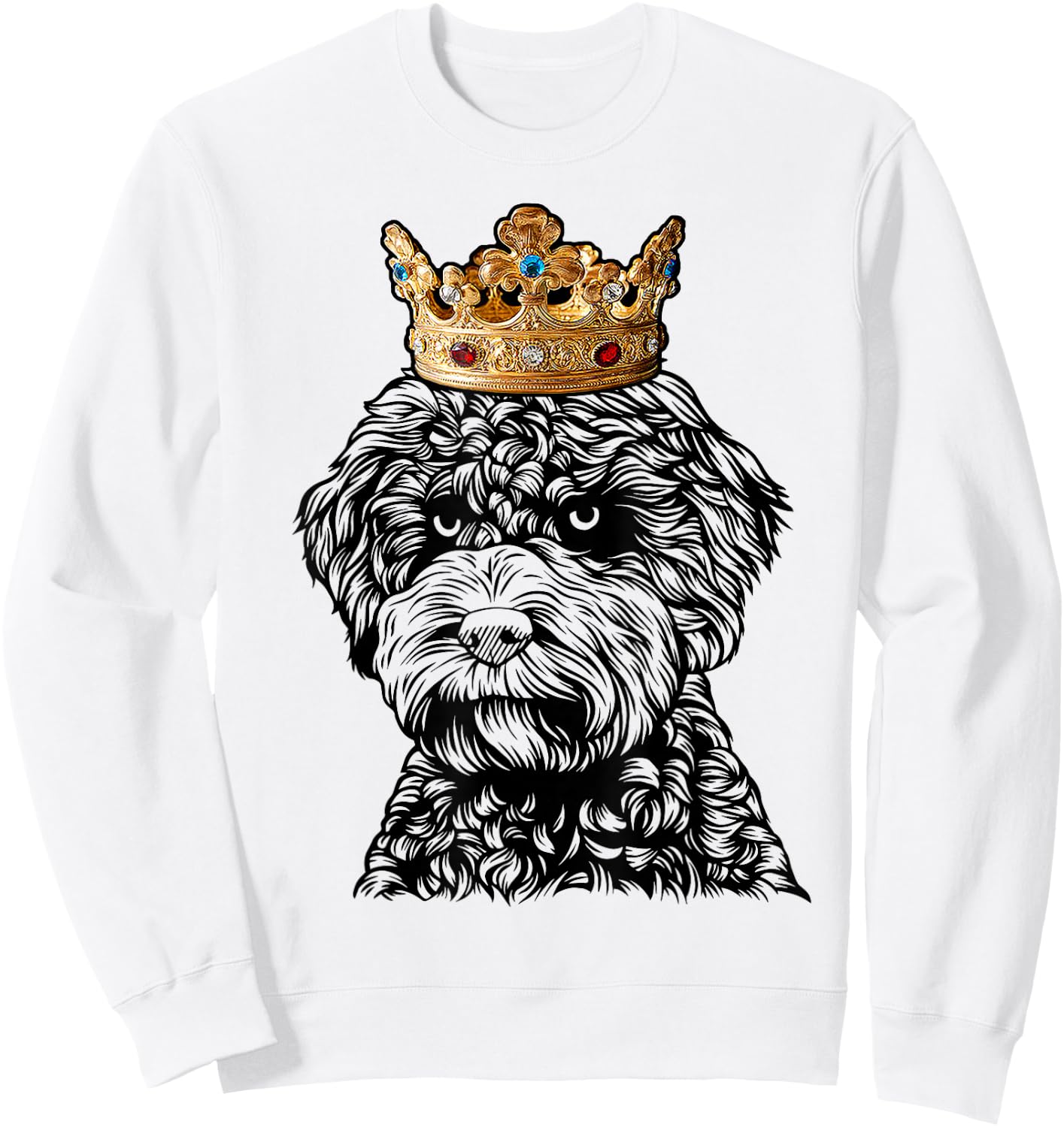 Lagotto Romagnolo Dog Wearing Crown Sweatshirt - Sweatshirt | White