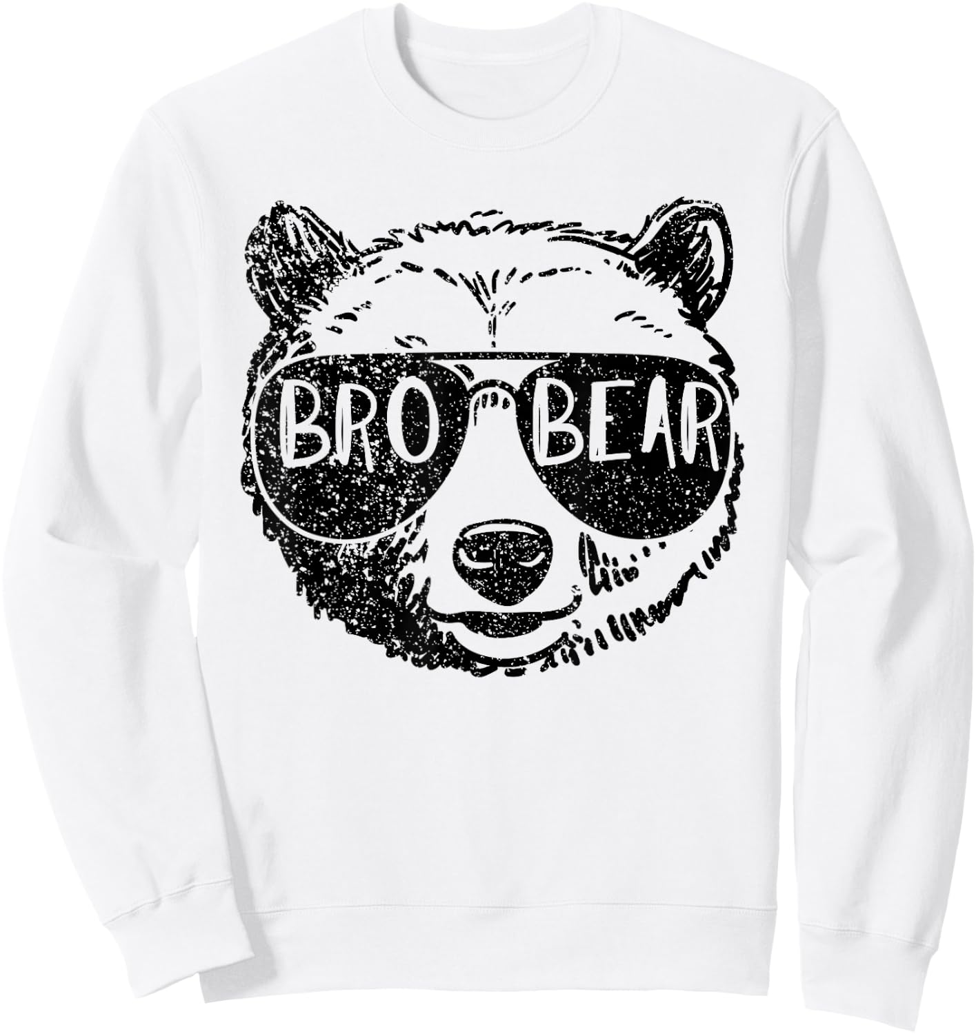 Brother Bear Face Sunglasses Big Little Brother Father's Day Sweatshirt - Sweatshirt | White