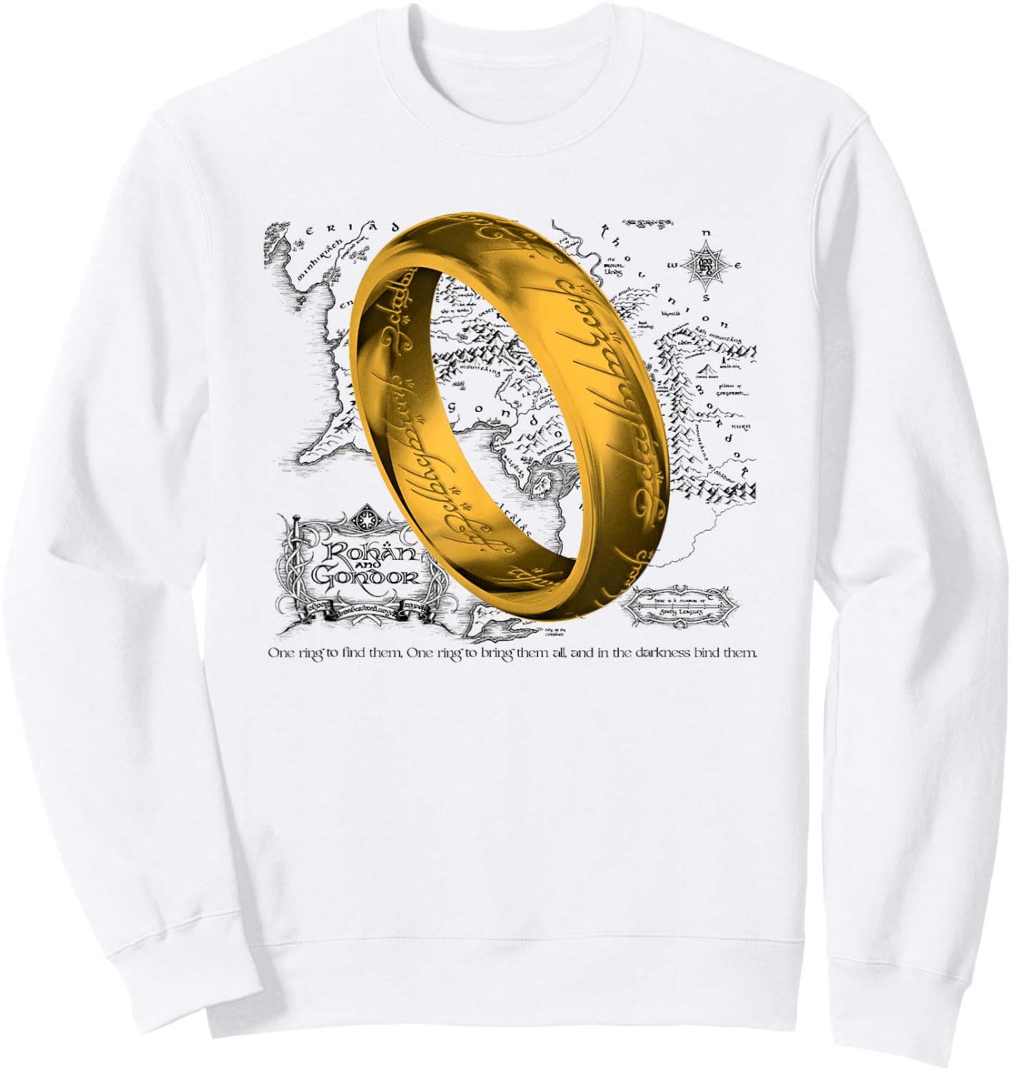 Lord of the Rings Map Ring Sweatshirt - Sweatshirt | White