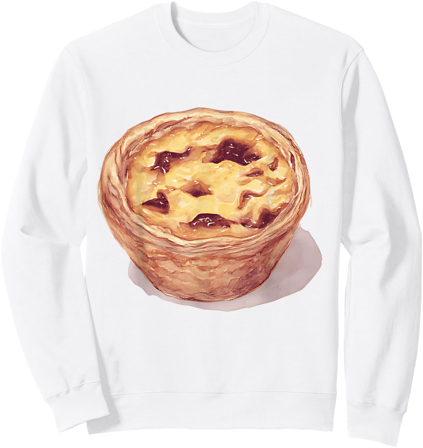 Delicious Portuguese Egg Pie Pastel De Nata , white, S Sweatshirt - Sweatshirt | White