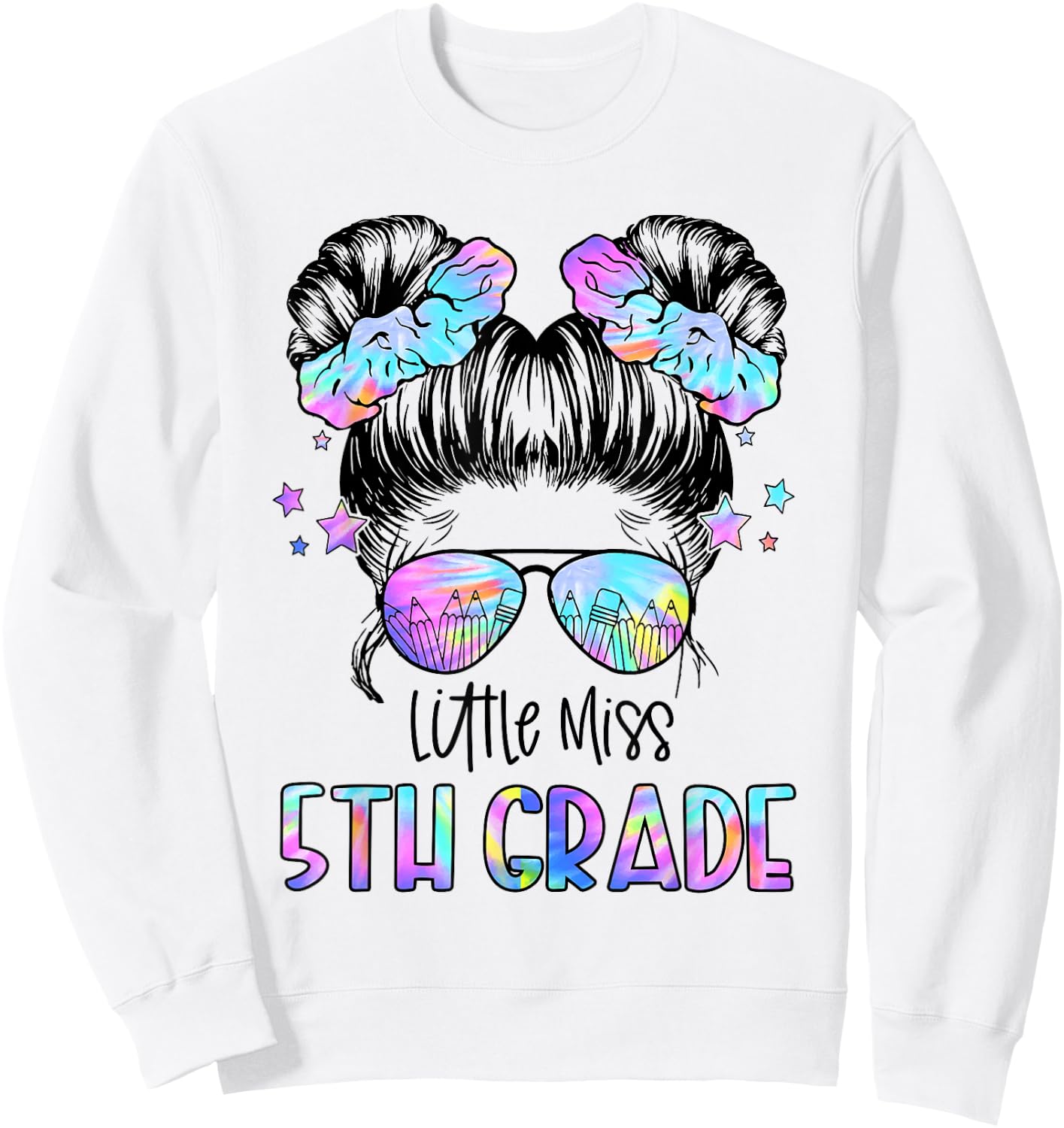 Little Miss 5th Grade First Day Of School Fifth Grade Girls Sweatshirt - Sweatshirt | White