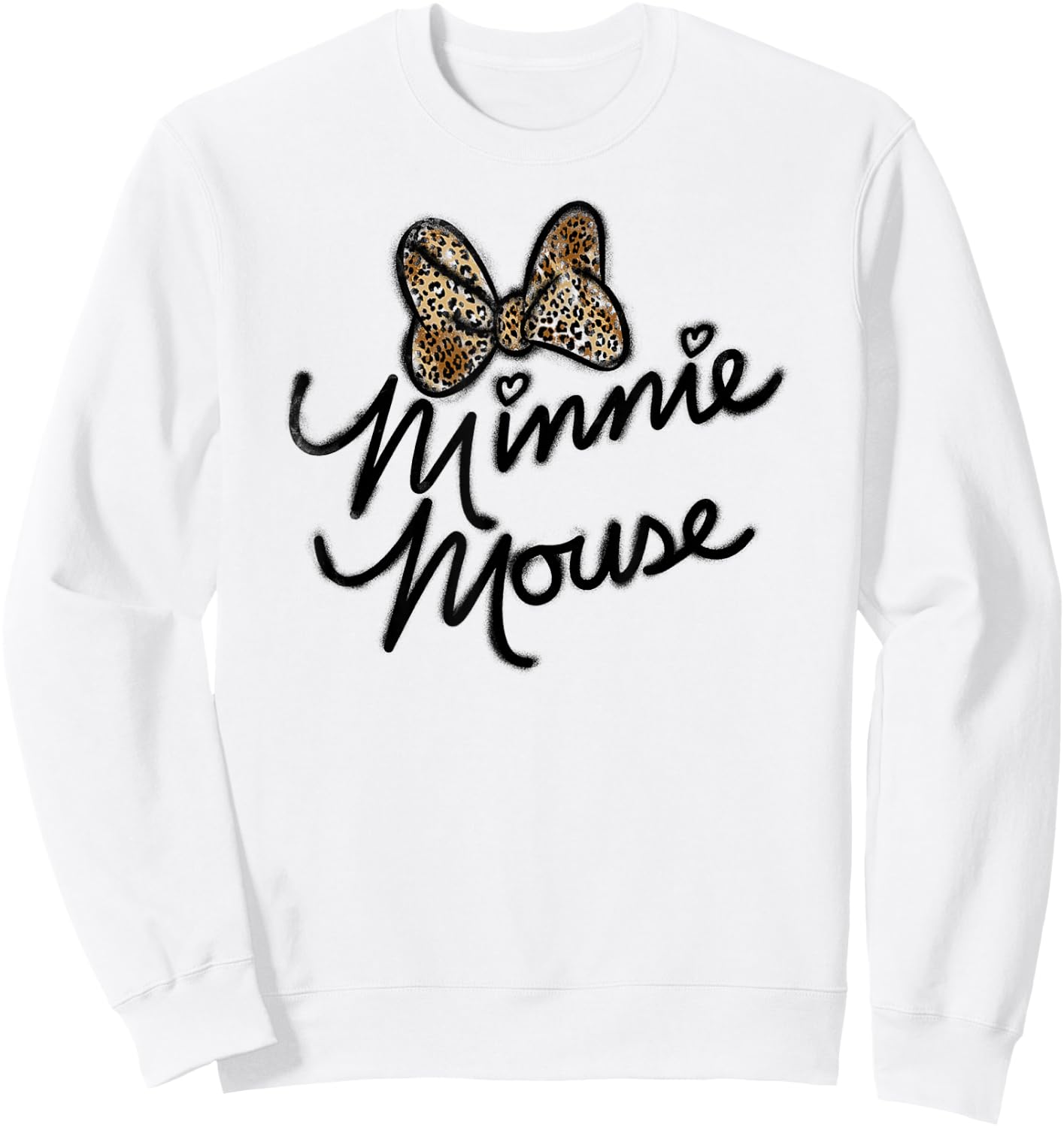 Minnie Mouse Autograph with Leopard Bow Sweatshirt - Sweatshirt | White