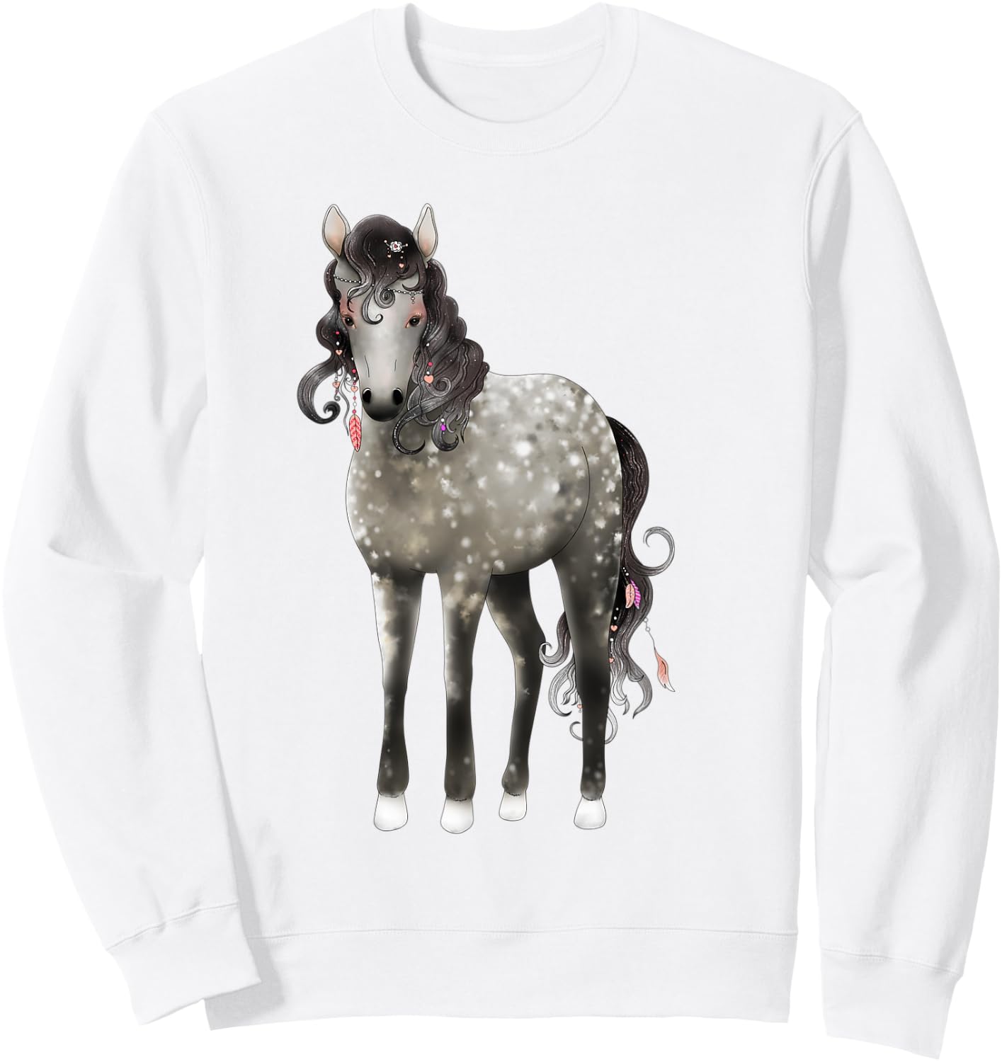 Dapple Grey Horse Shirt Gift Sweatshirt - Sweatshirt | White