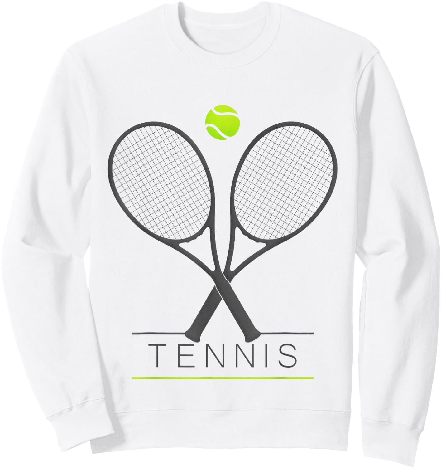 Tennis Women Men Trendy Tennis Rackets & Ball Sweatshirt - Sweatshirt | White