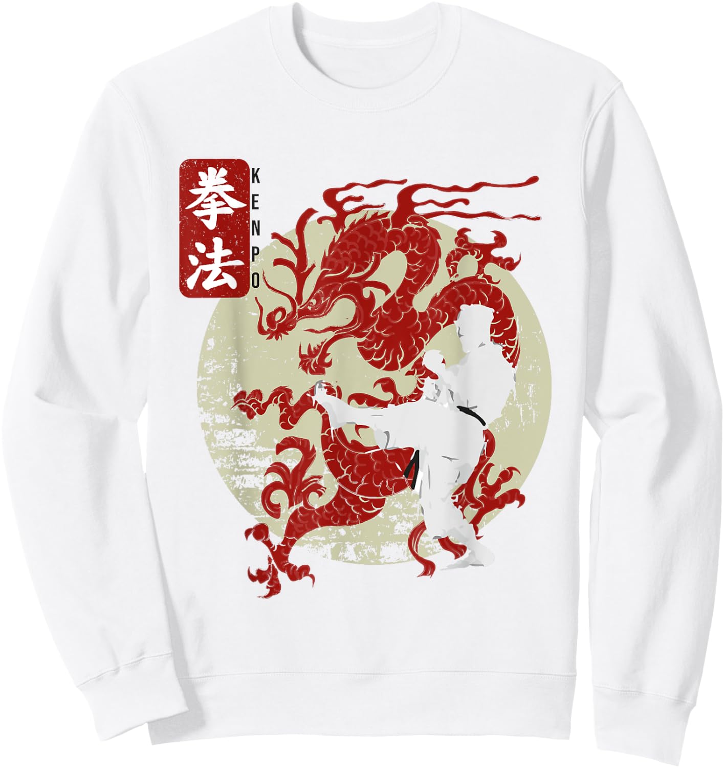 Kenpo Karate Dragon Symbol Sweatshirt - Sweatshirt | White
