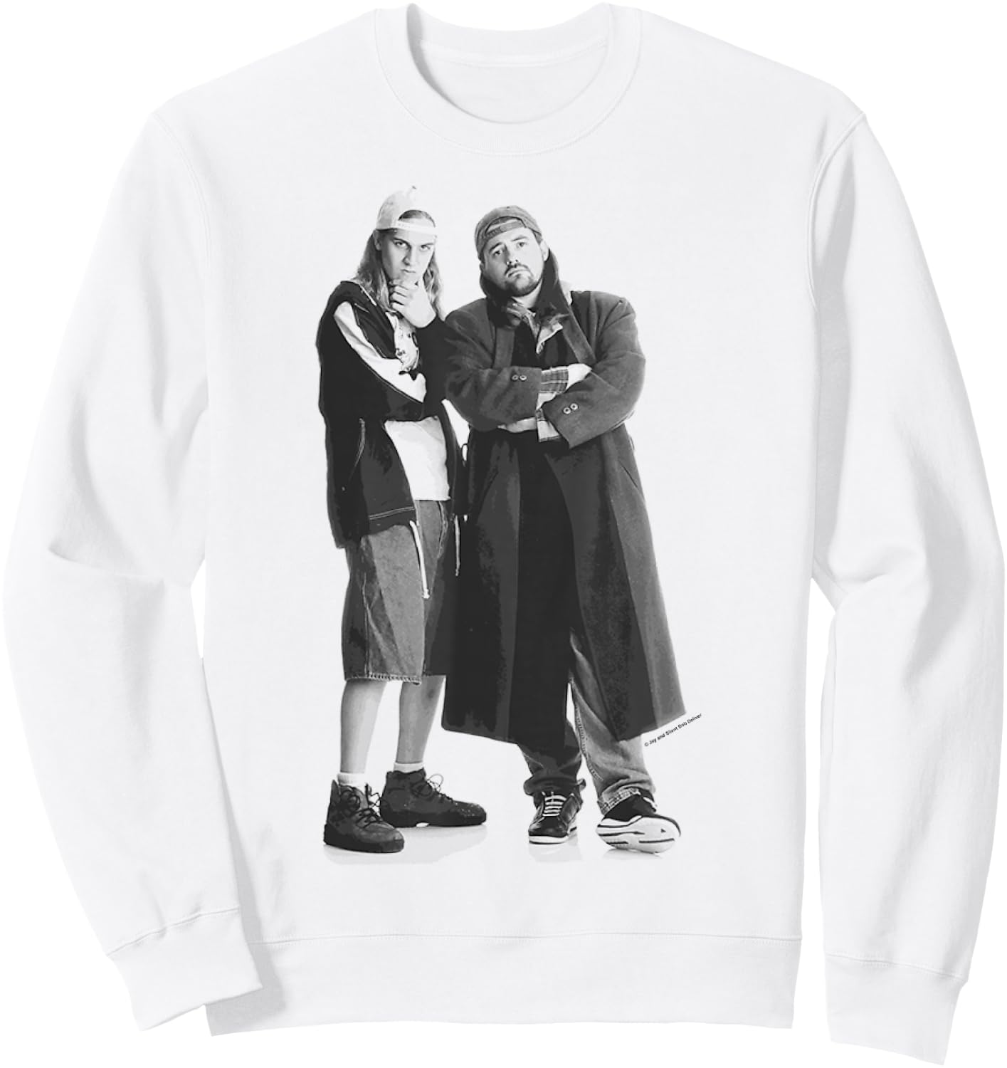 Jay & Silent Bob Black & White Standing Portrait Sweatshirt - Sweatshirt | White