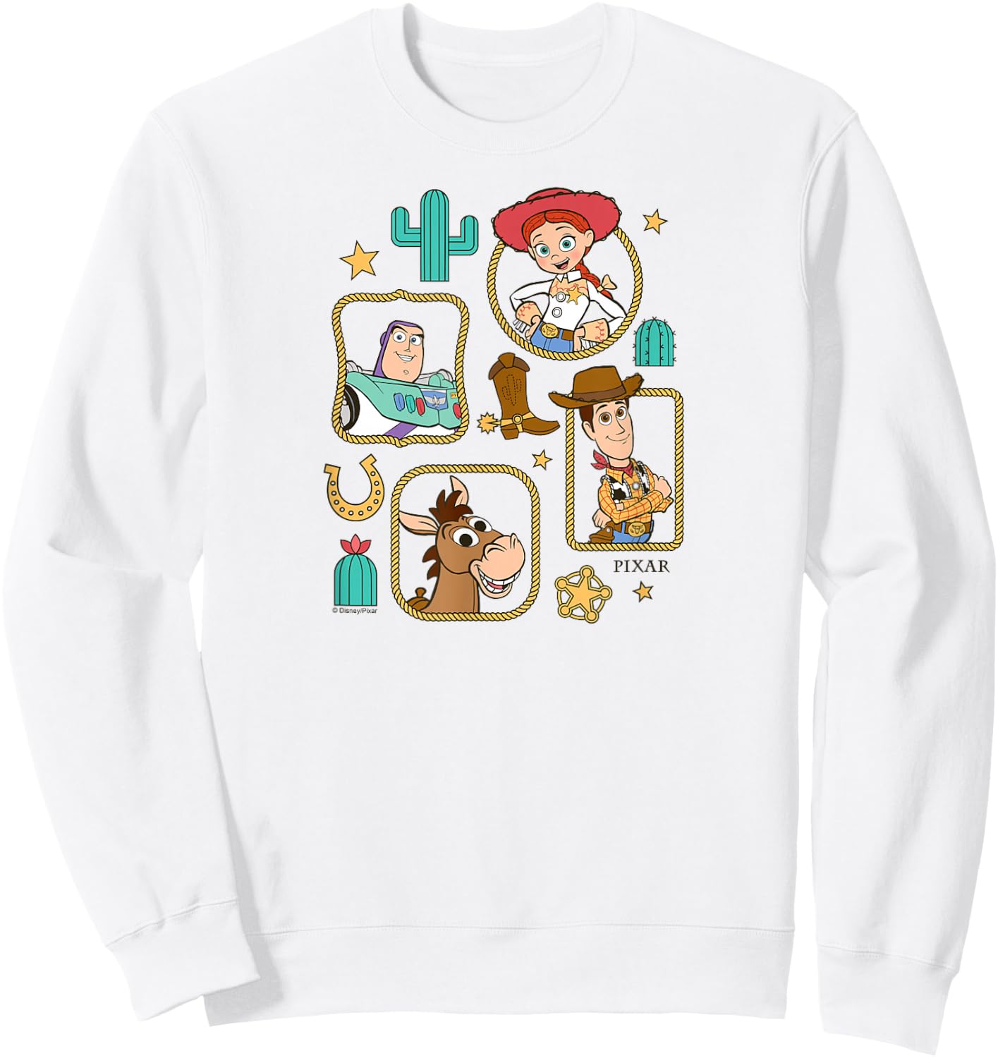 Toy Story 5 - Woody Jessie Buzz Bullseye Western Frames Sweatshirt - Sweatshirt | White