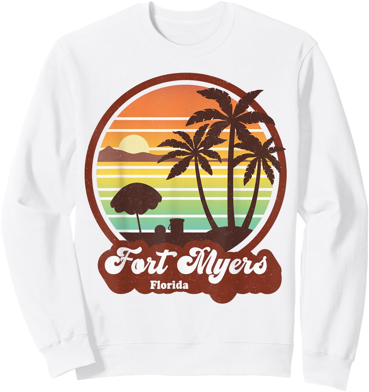 Vintage Fort Myers Beach Souvenirs Florida Beach FL Retro Sweatshirt - Sweatshirt | White