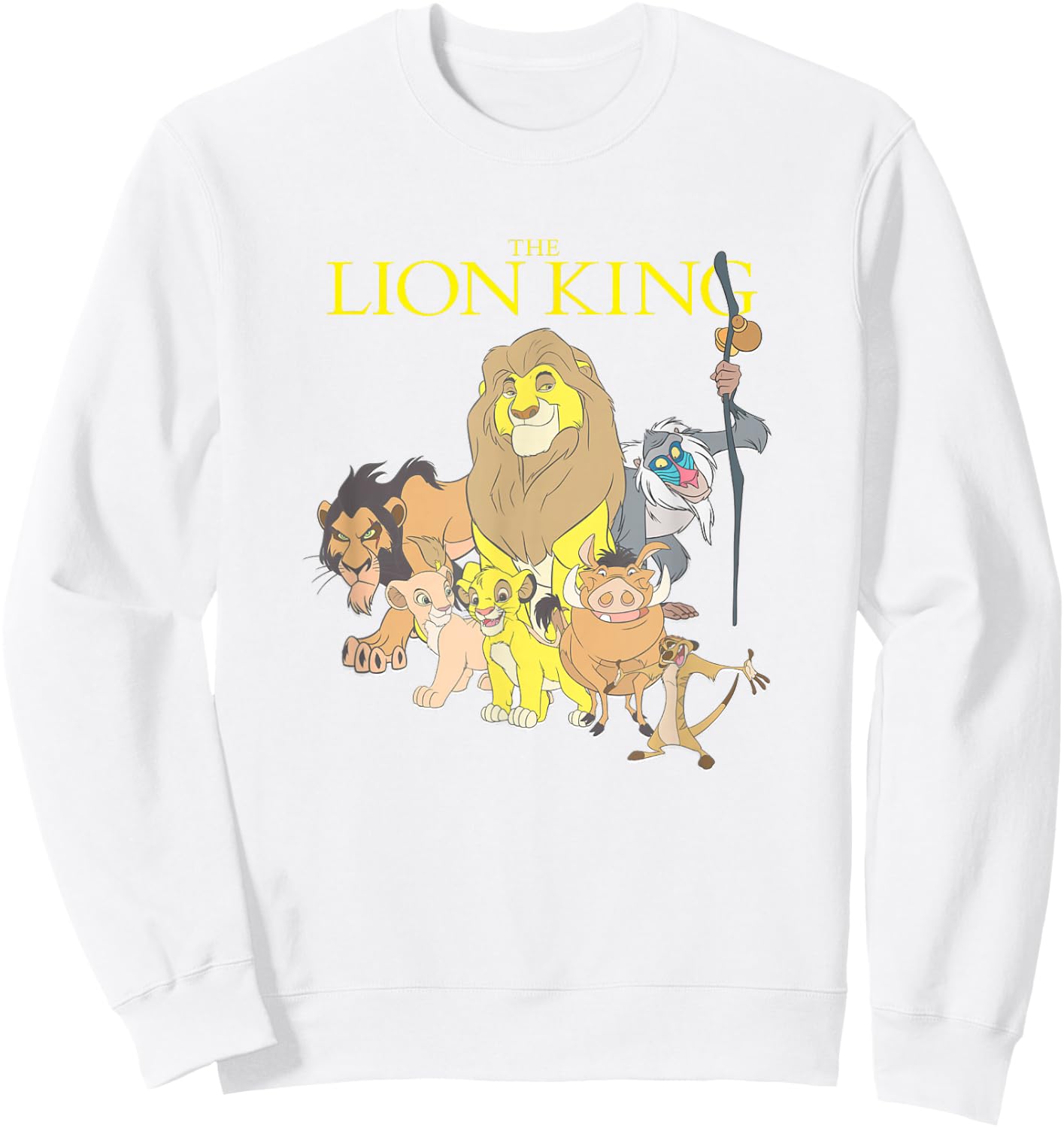 Disney The Lion King Main Characters Group Shot Chest Poster Sweatshirt - Sweatshirt | White