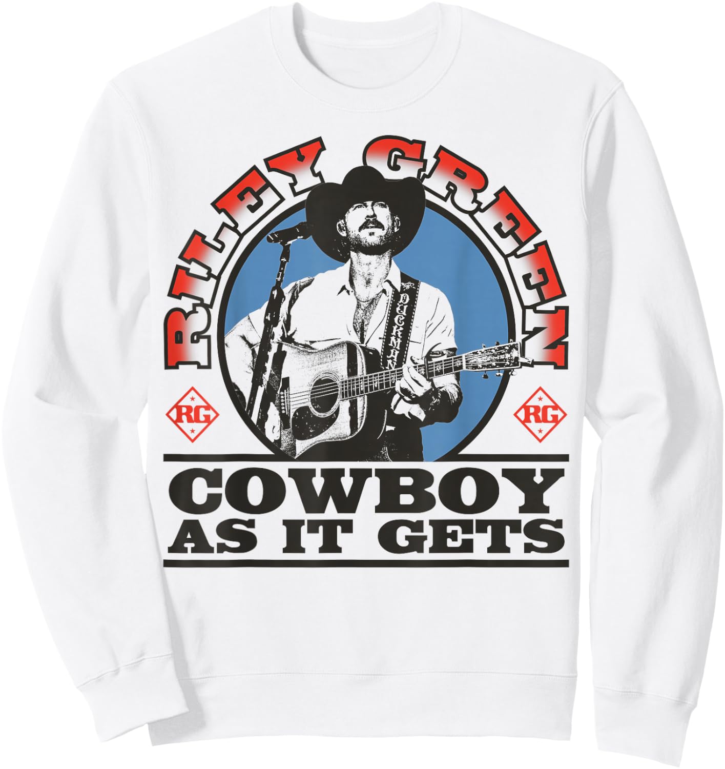 Riley Green Cowboy As it Gets Logo Sweatshirt - Sweatshirt | White