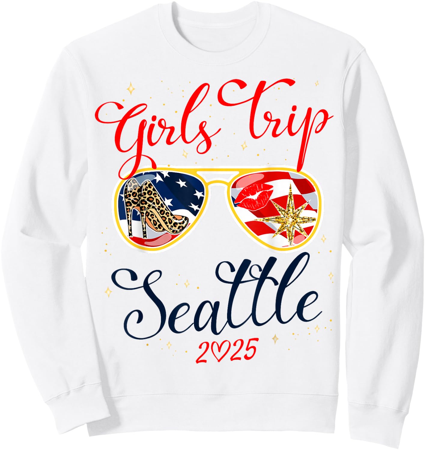 Girls Trip Seattle 2025 Shirts Weekend Birthday Squad Sweatshirt - Sweatshirt | White