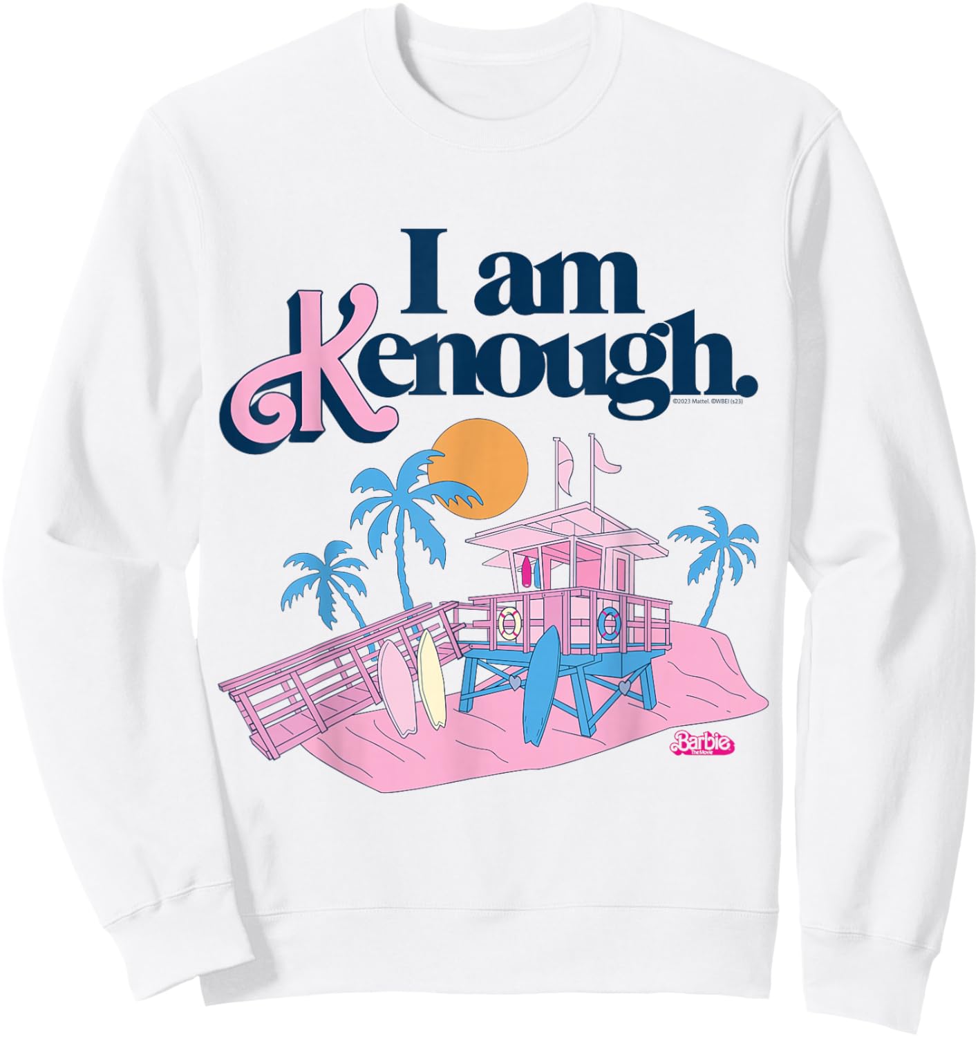Barbie The Film I Am Kenough Lifeguard Stand , White Sweatshirt - Sweatshirt | White