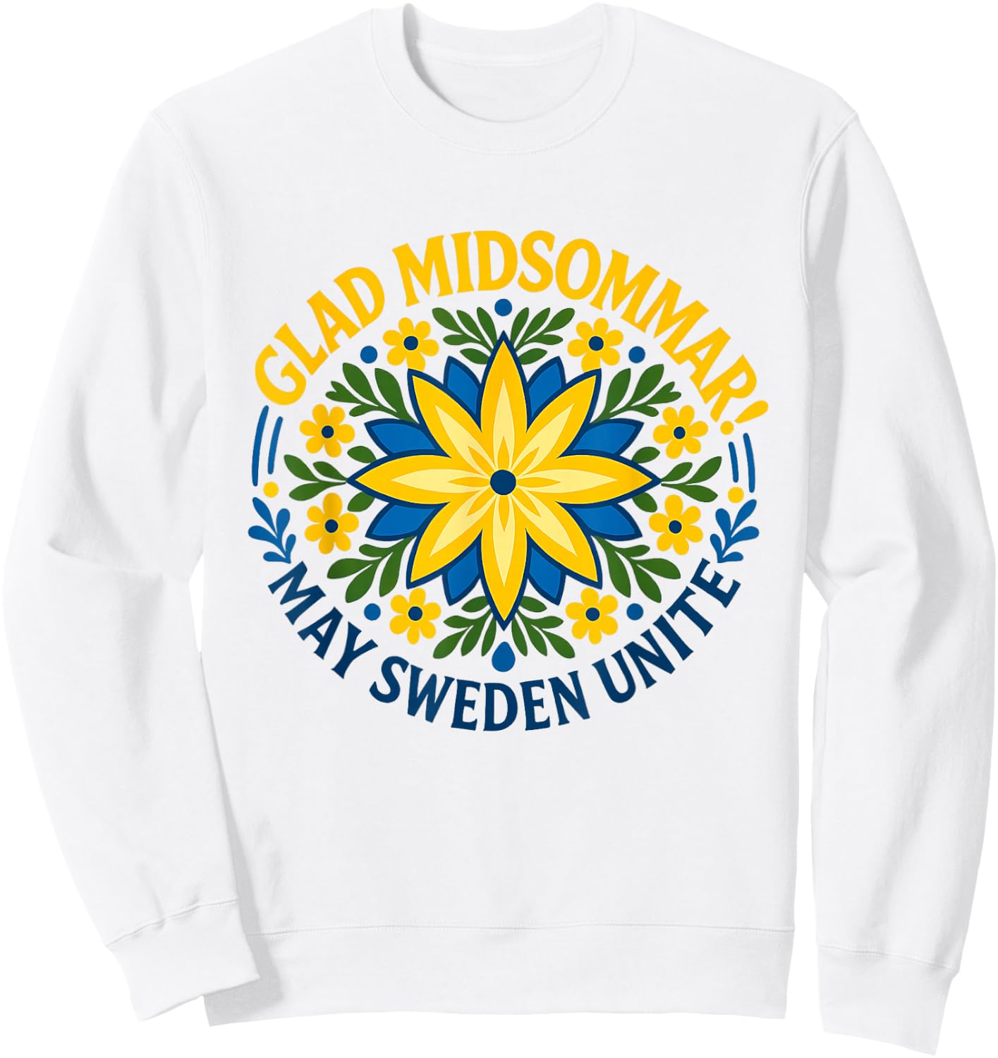 Midsommar Festival Sweden Culture Nordic Folk Art Swedish Sweatshirt - Sweatshirt | White