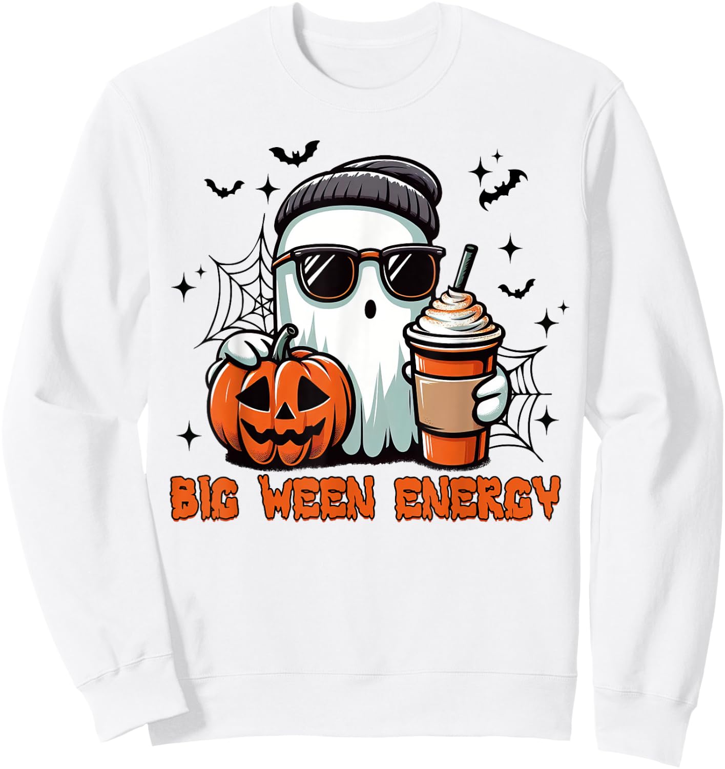 Big Ween Energy Ghost Sunglasses Sweatshirt - Sweatshirt | White