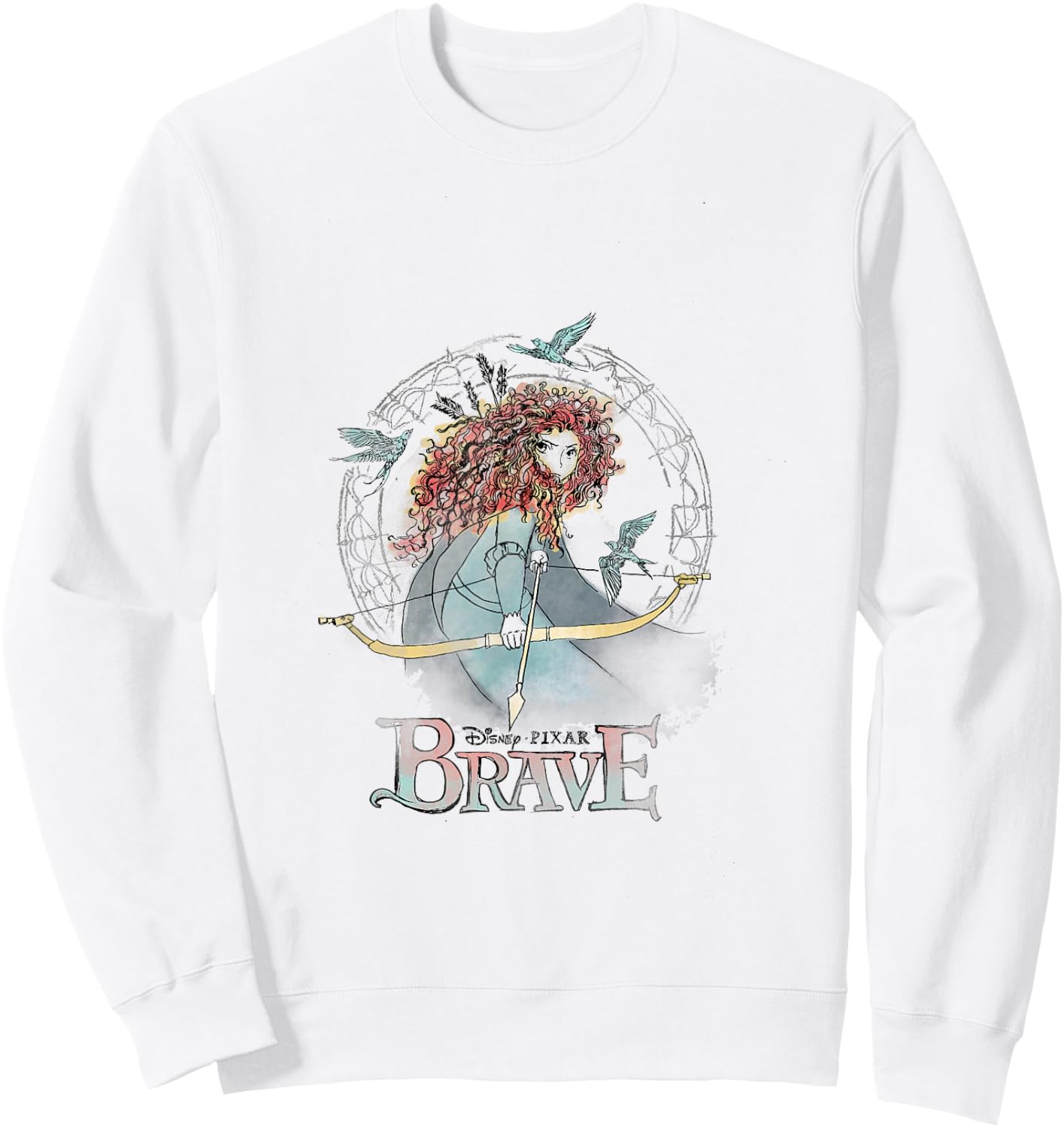 Disney Brave Merida Water Color Sketch Graphic Sweatshirt - Sweatshirt | White