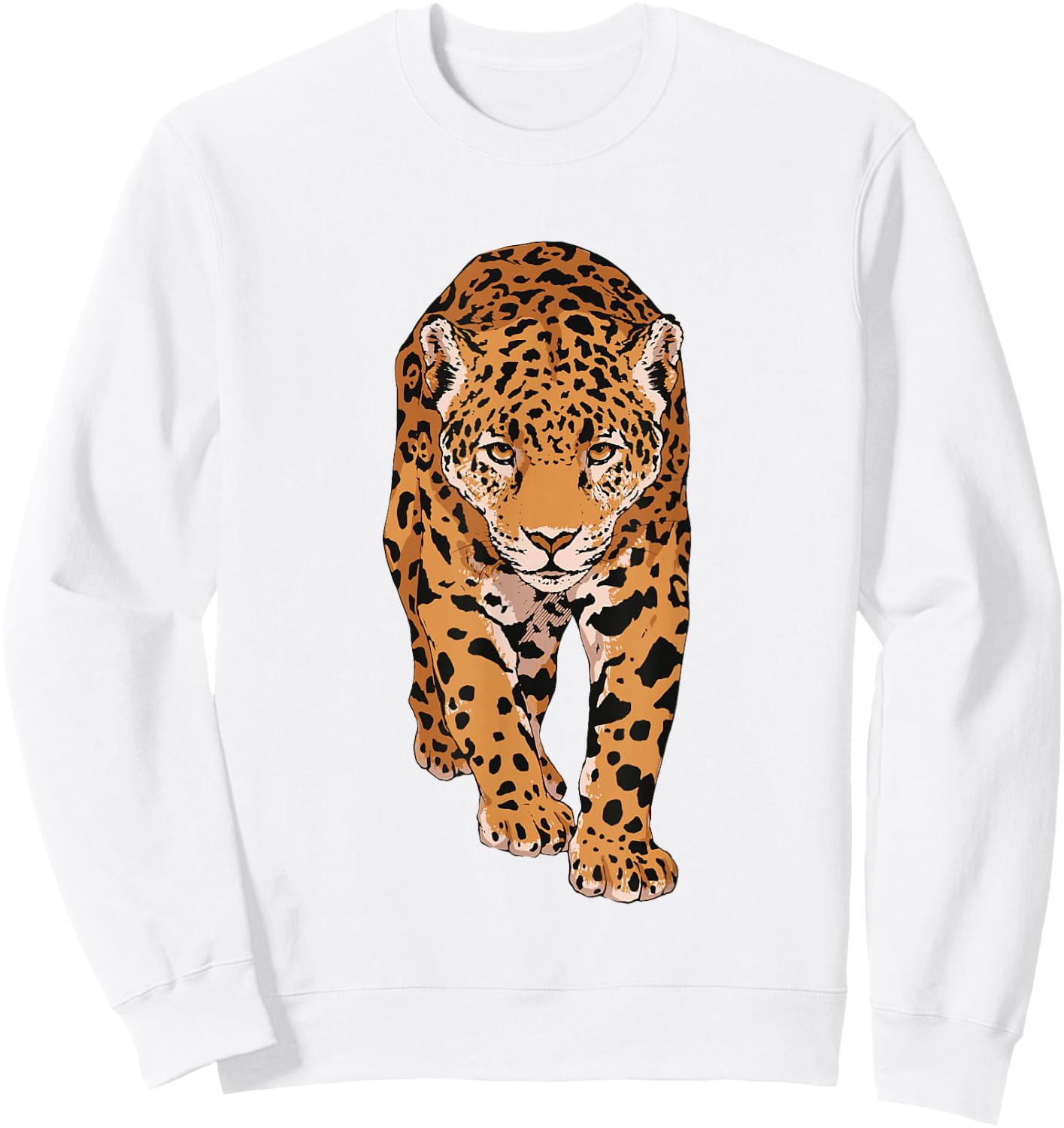 Leopard Big Cat Leo Boys Girls Lovers Jaguar , White, s Sweatshirt - Sweatshirt | White
