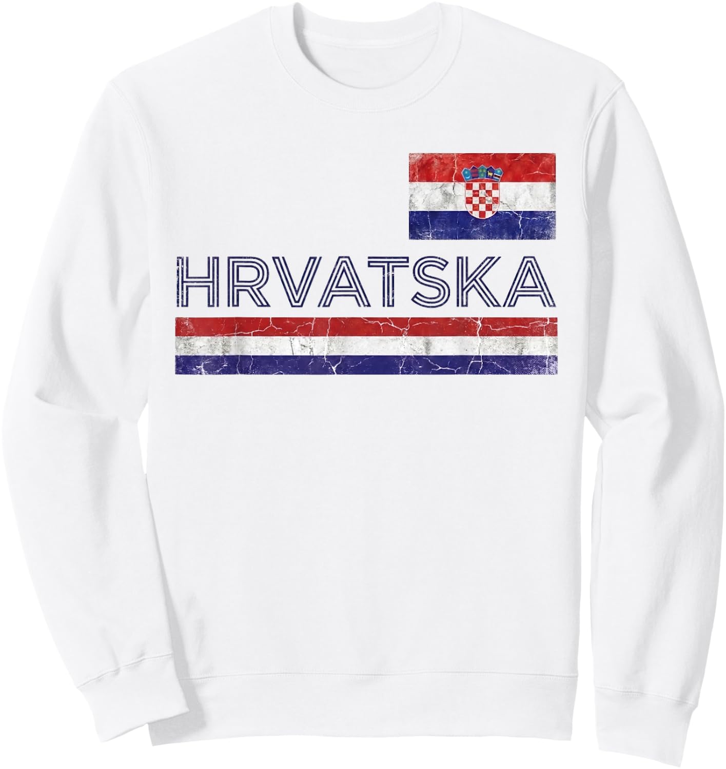 Croatia Hrvatska Flag Zagreb Croatian Jersey Retro Sweatshirt - Sweatshirt | White