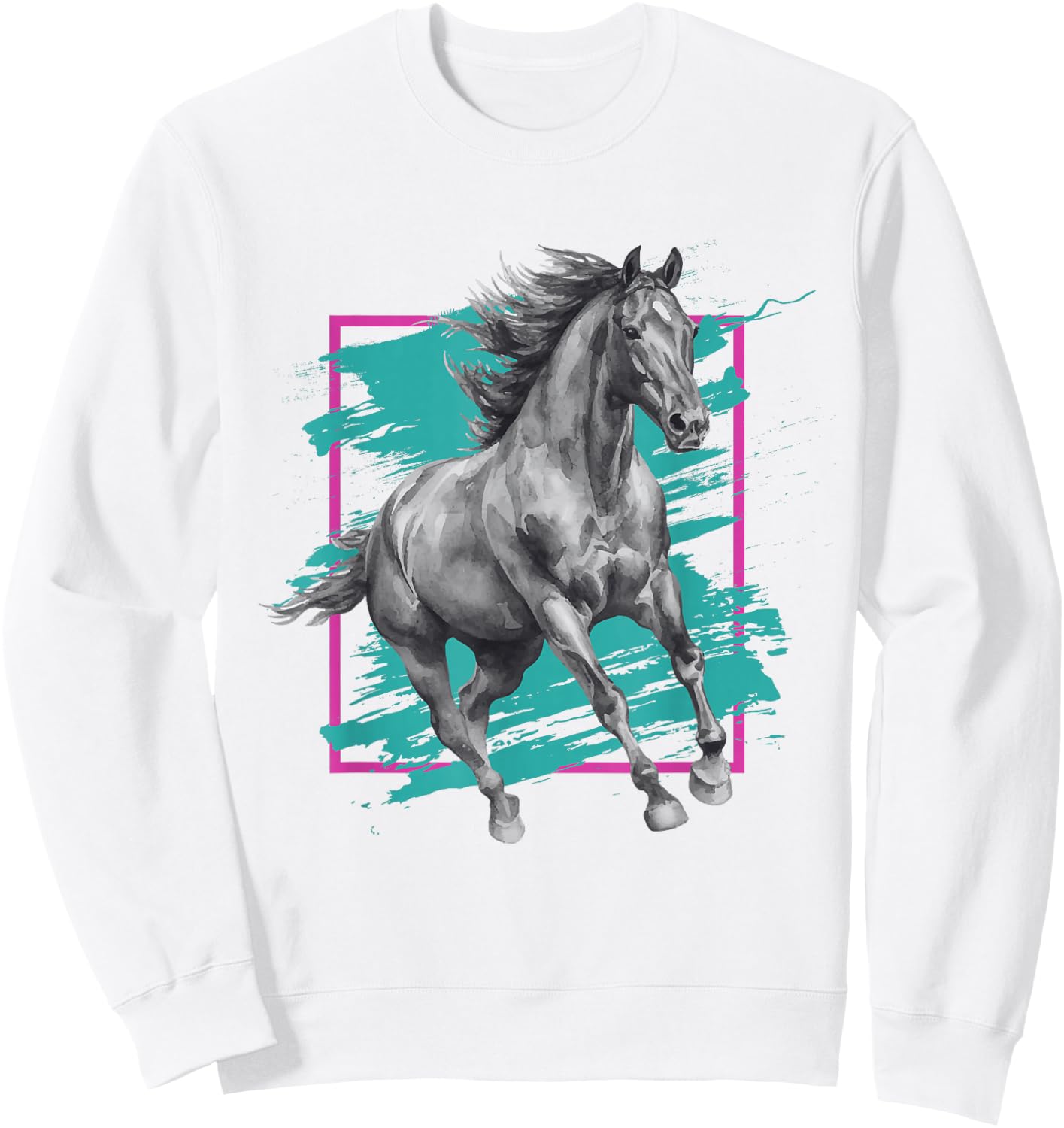Horse Vintage y2k 90s Aesthetic Retro 2000s Sweatshirt - Sweatshirt | White