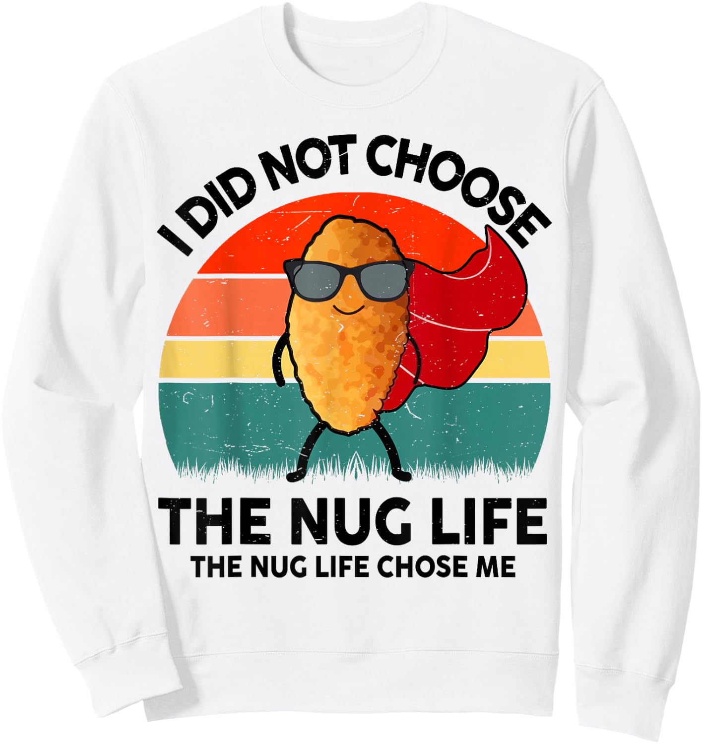 Funny Nug-Life Kids Toddler Boy I Love Chicken Nuggets Retro Sweatshirt - Sweatshirt | White