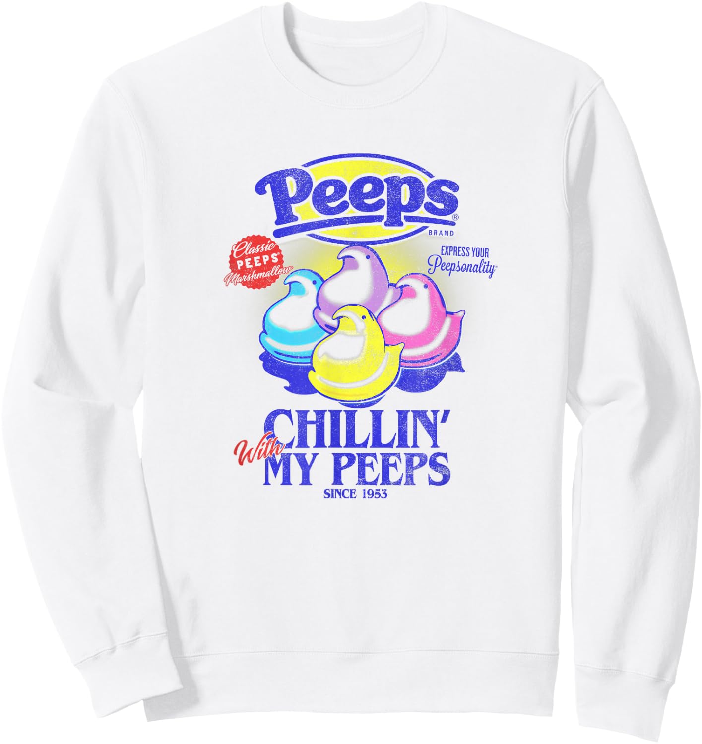 Peeps Easter Chillin' With My Peeps Since 1953 Sweatshirt - Sweatshirt | White