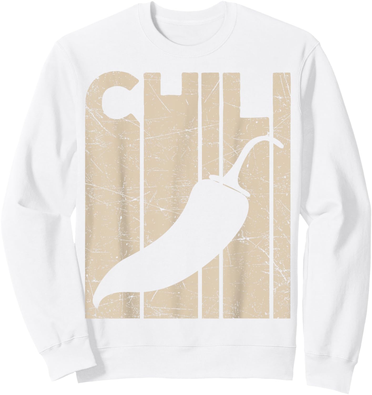 Chili Pepper Vintage Spicy Food Lover Retro Foodie Sweatshirt - Sweatshirt | White