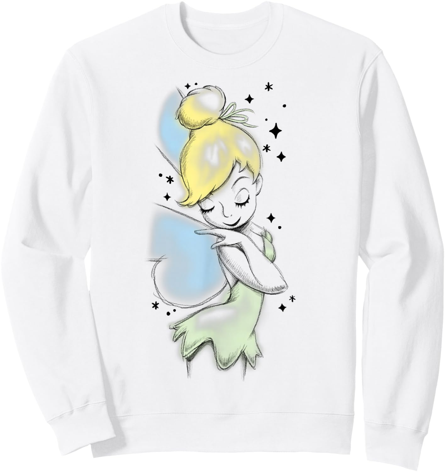 Disney Peter Pan Tinkerbell Airbrush Style Sketch Sweatshirt - Sweatshirt | White