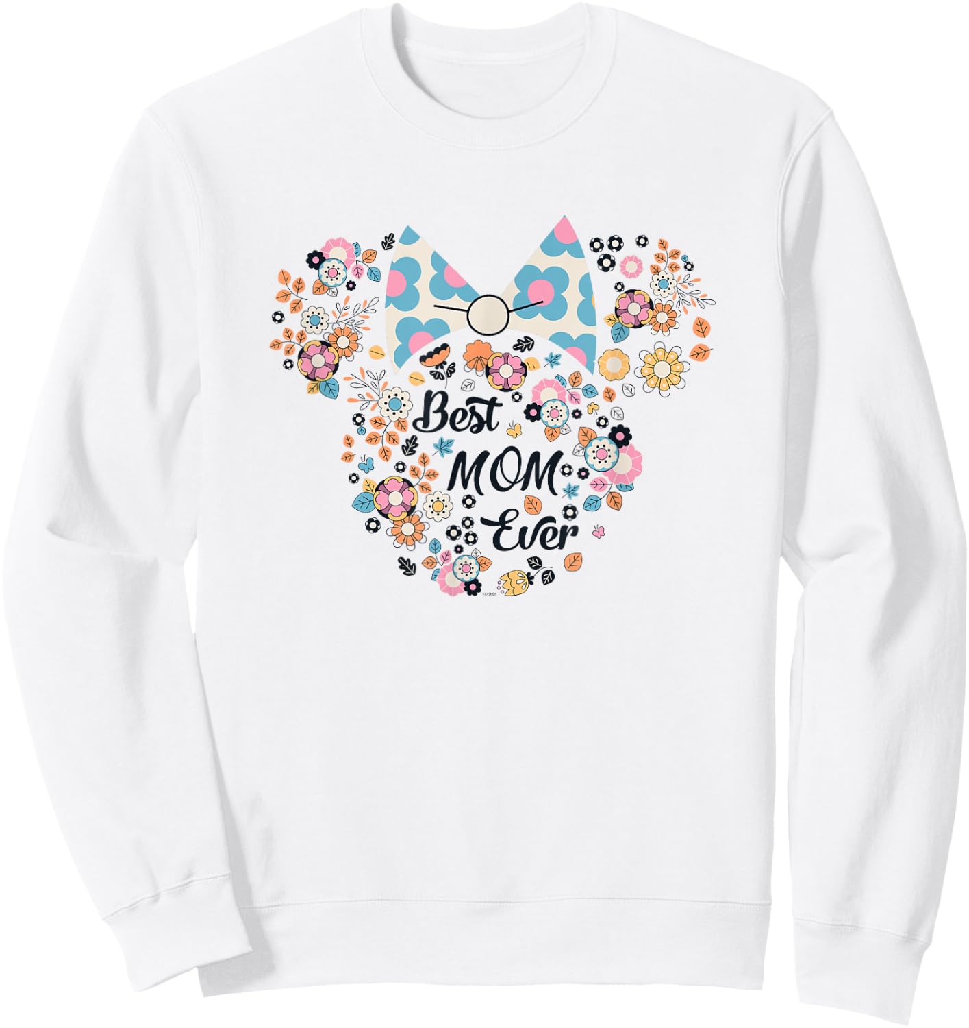Disney Minnie Mouse Best Mom Ever Icon Flowers Mother’s Day Sweatshirt - Sweatshirt | White