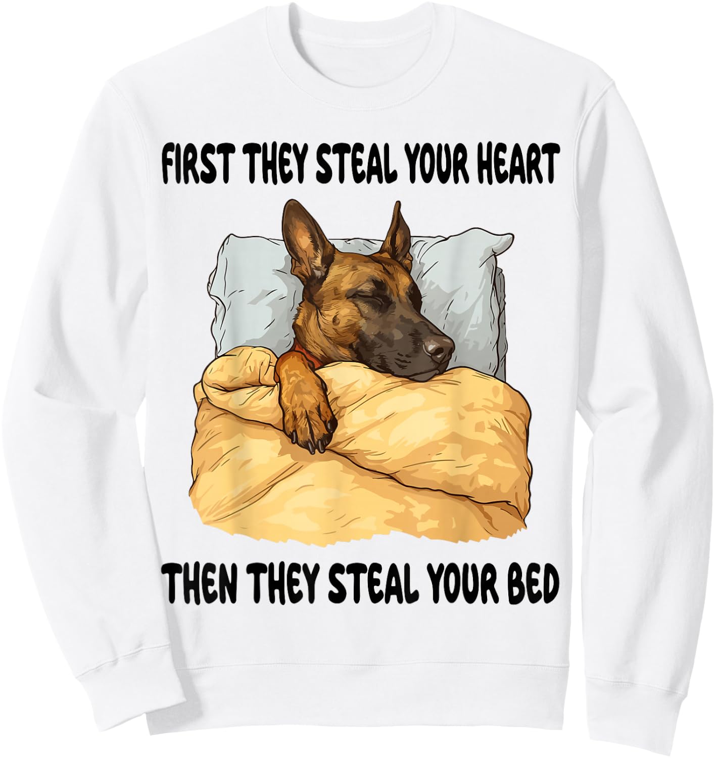 Dutch Shepherd Sleeping Pajamas Nightgown Sweatshirt - Sweatshirt | White