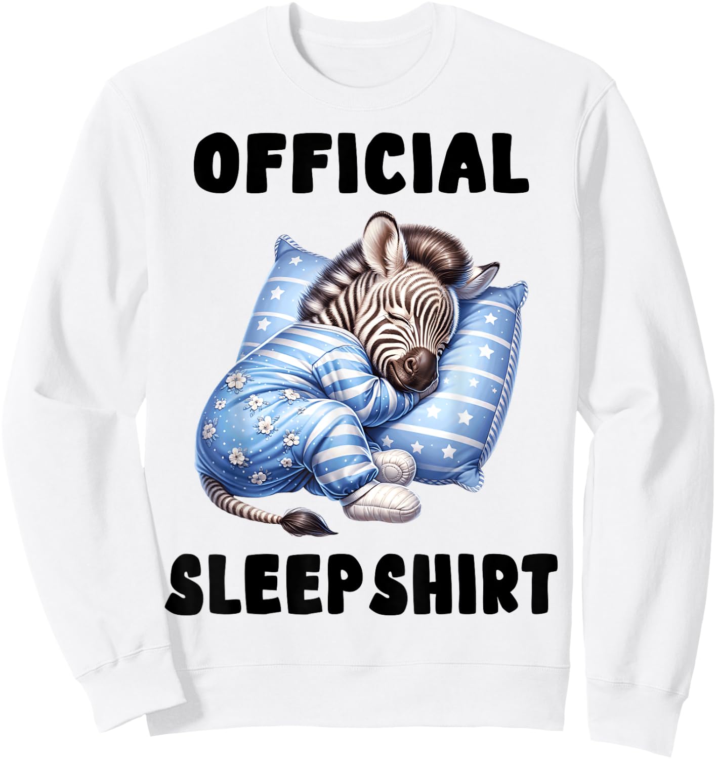 Zebra - Official Sleepshirt Pajamas Nightgown Sweatshirt - Sweatshirt | White