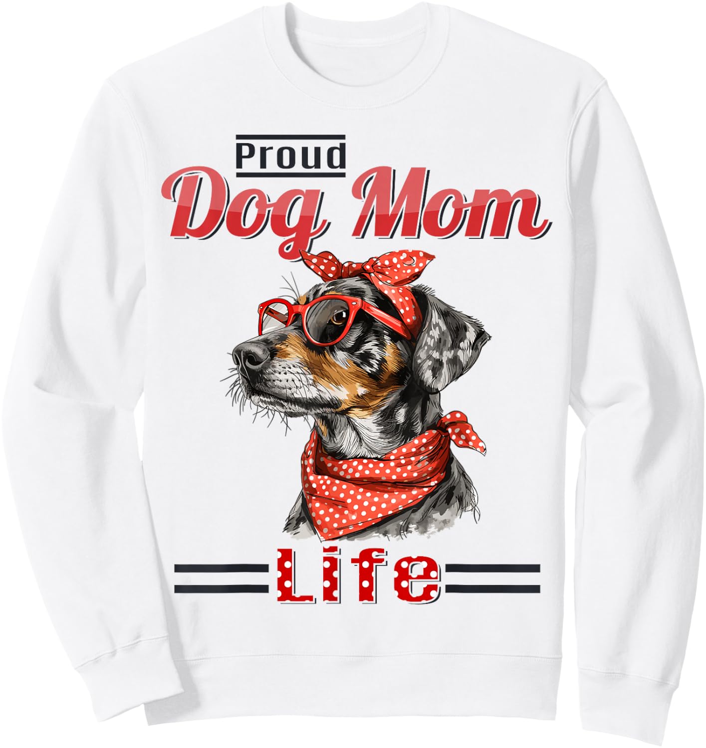 Catahoula Leopard Dog Proud Dog Mom life Sweatshirt - Sweatshirt | White