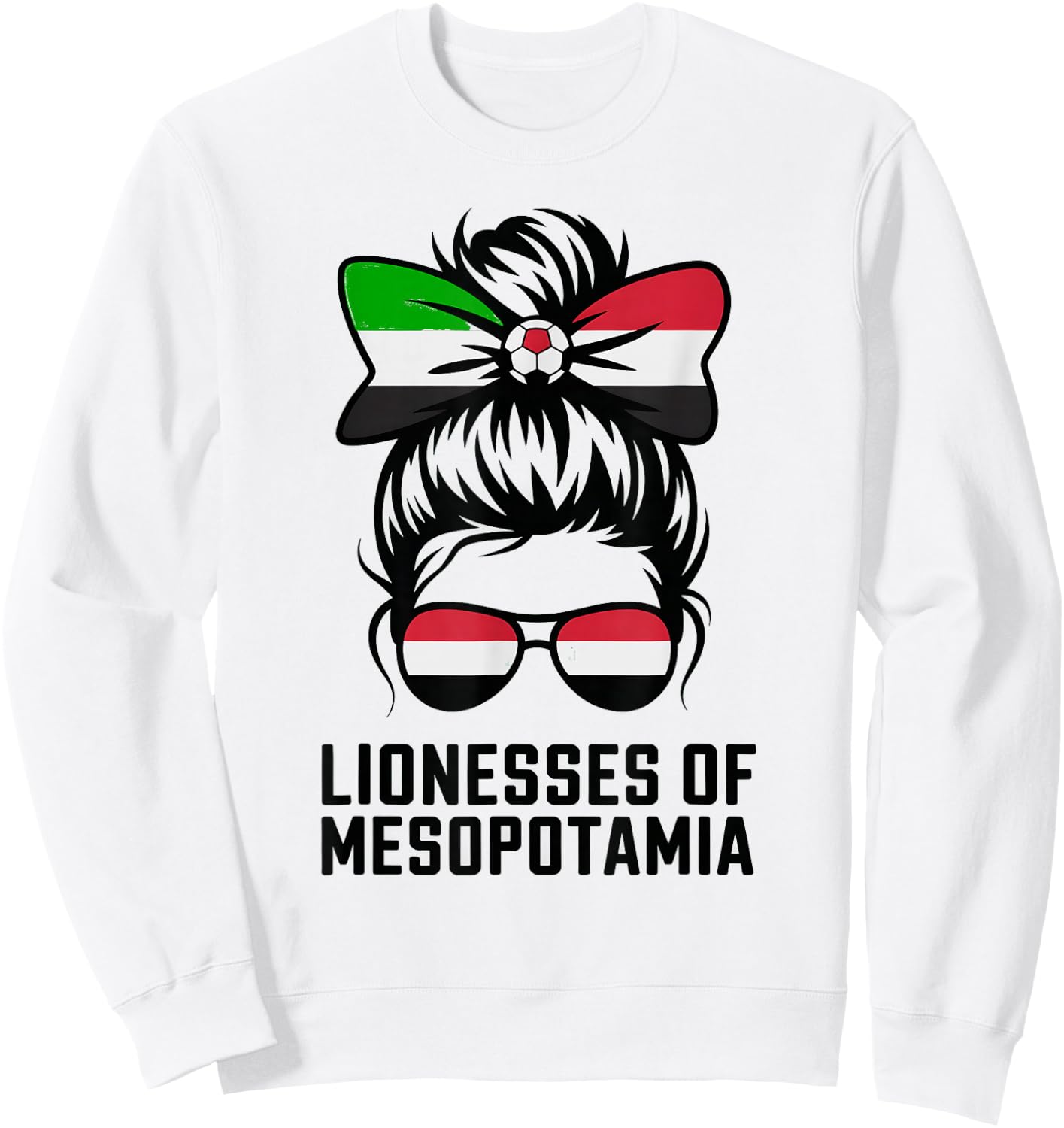 Proud Iraqi Girl Iraq Match Slogan Game Day Matching Fan Sweatshirt - Sweatshirt | White
