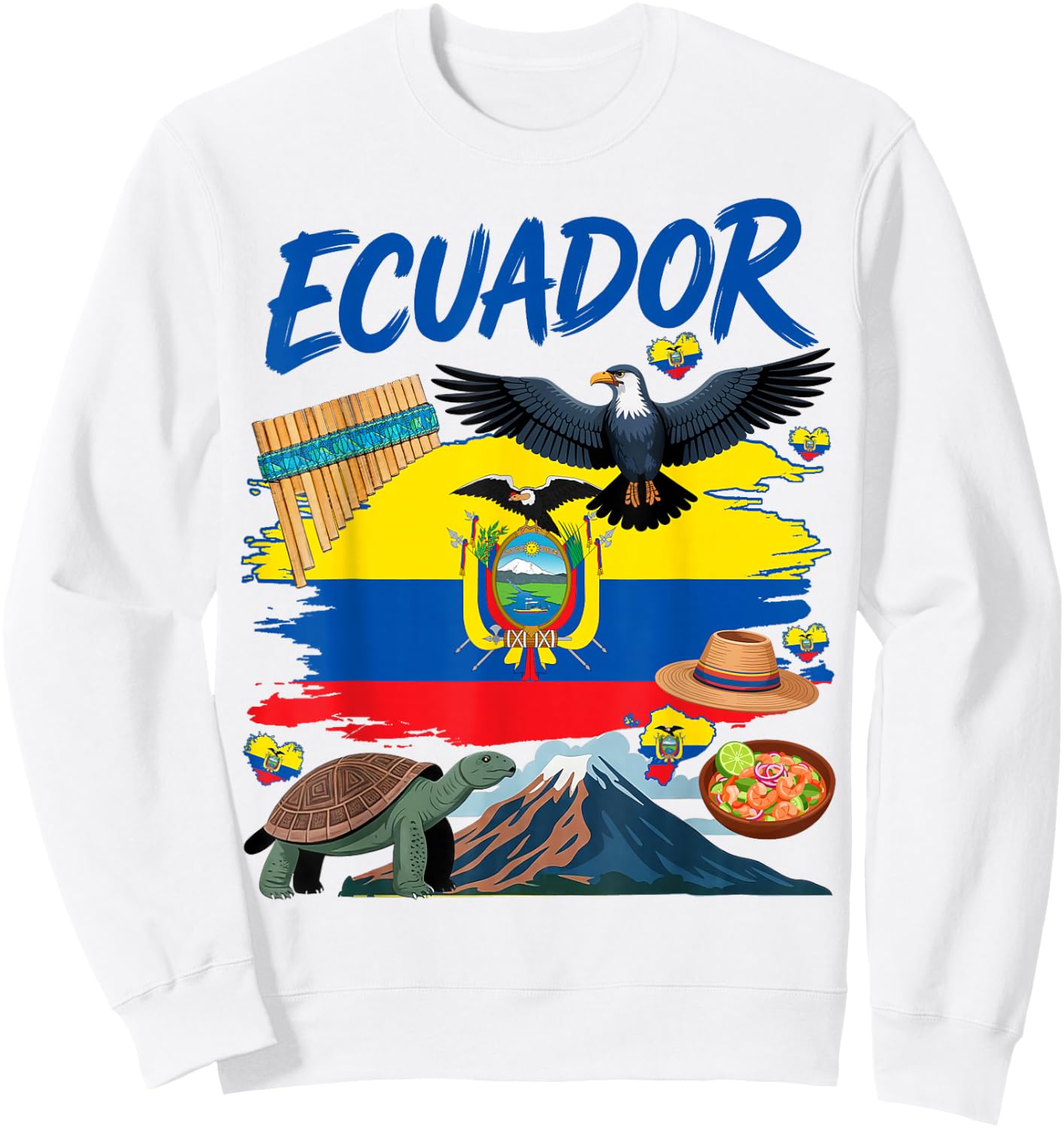 Ecuadorian Flag Outfit Idea for Kids Ecuador Cultural Themed Sweatshirt - Sweatshirt | White