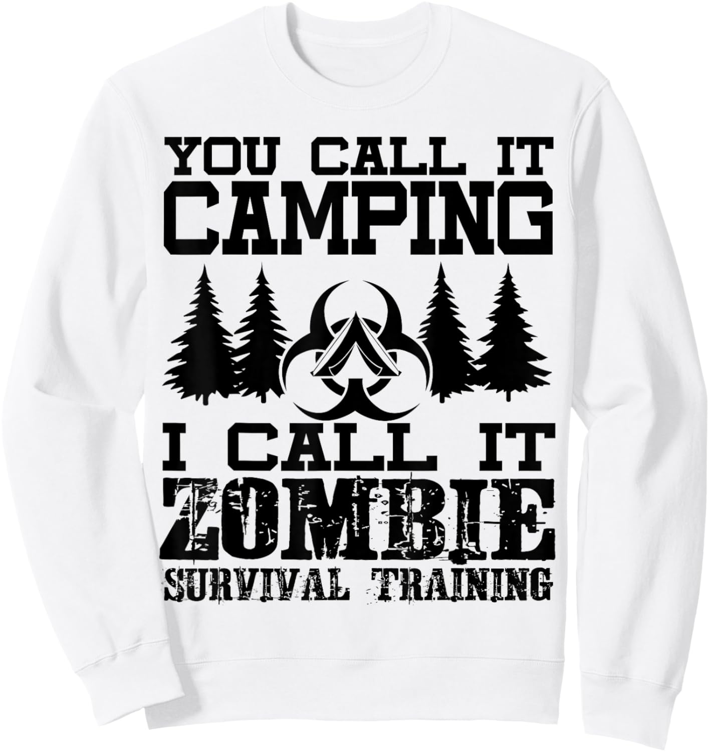 Zombie Survival Training Camping Shirt - Funny Halloween Sweatshirt - Sweatshirt | White