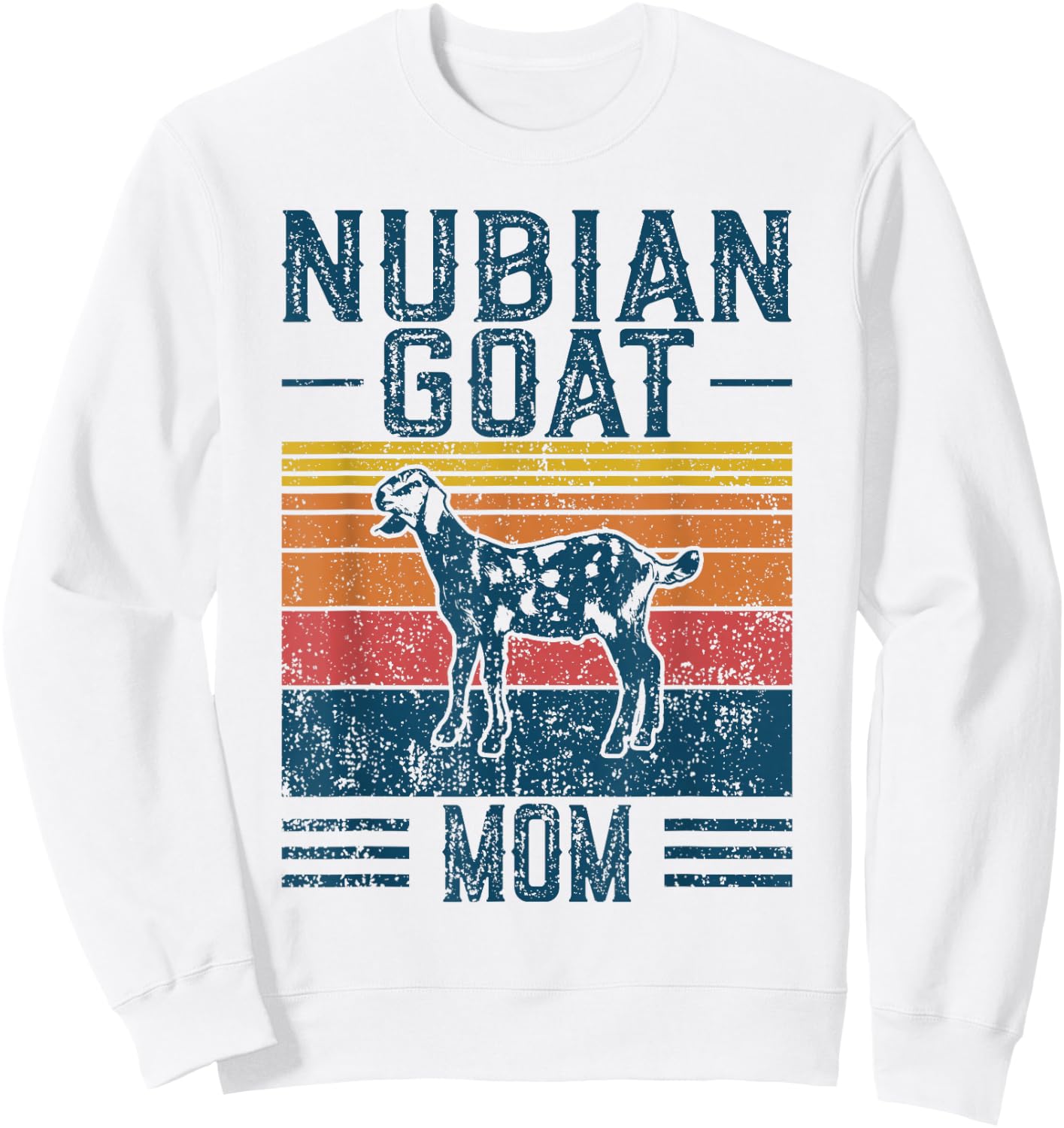Best Goat Mom Women - Vintage Nubian Goat Sweatshirt - Sweatshirt | White