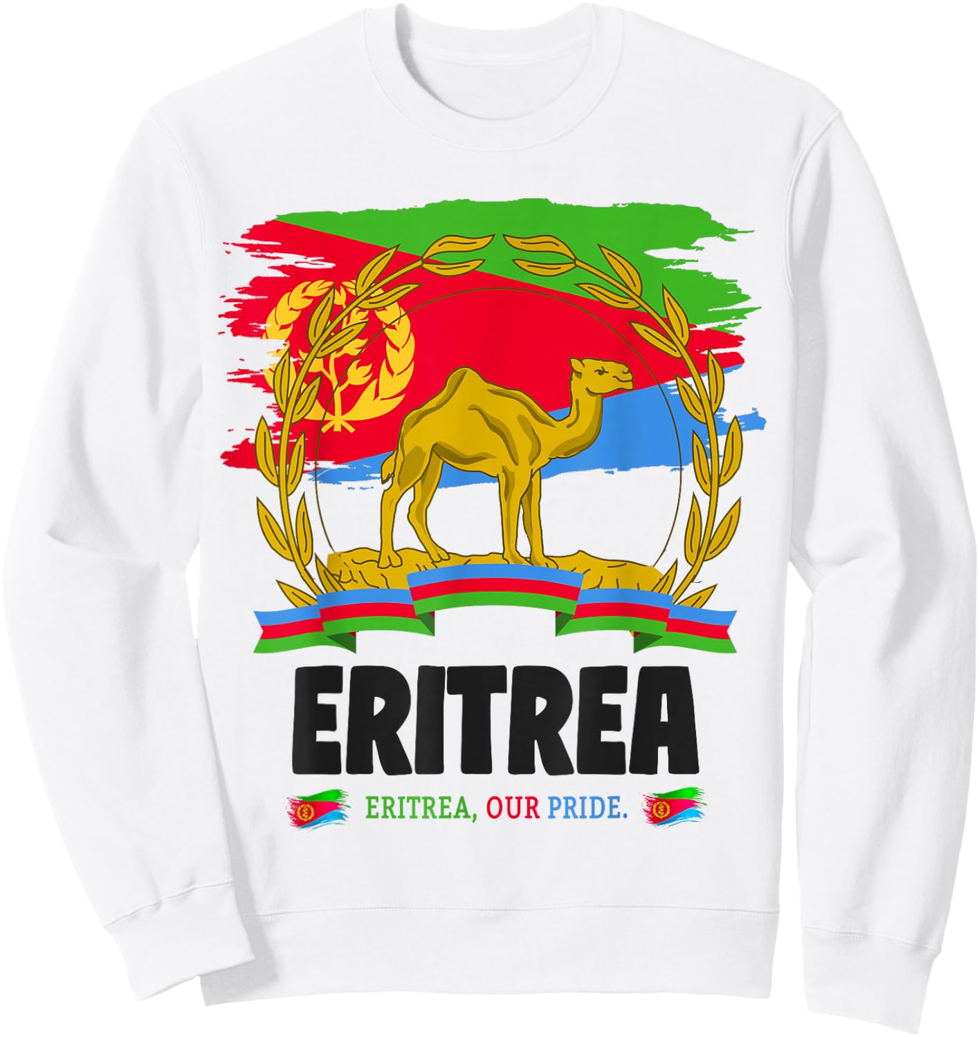 Eritrean Flag Outfit Ideas For Kids & Camel Eritrea Flag Sweatshirt - Sweatshirt | White