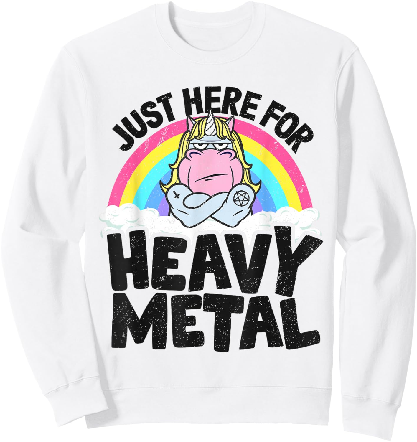 Bandeau Licorne en métal Arc-en-Ciel pour Enfants Just Here pour Heavy Metal Sweatshirt - Sweatshirt | White