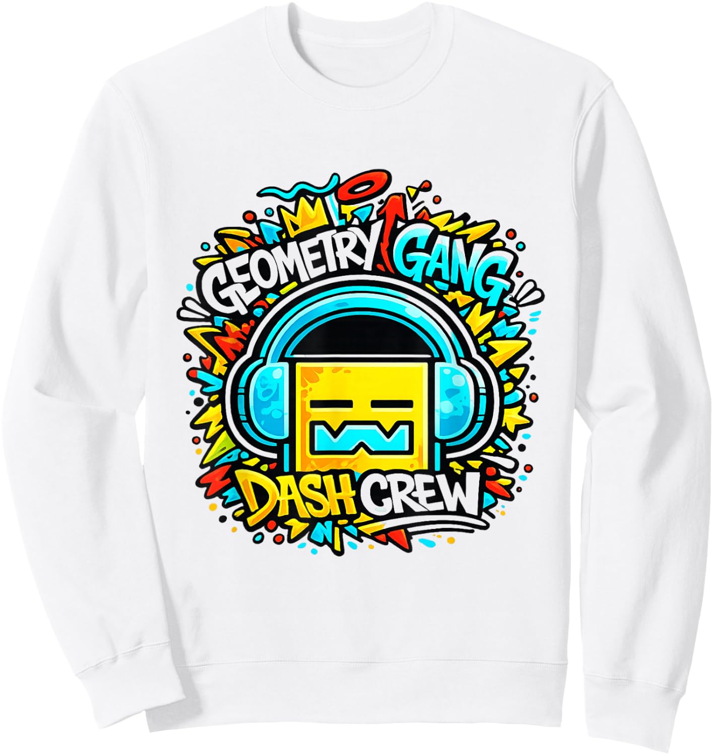 Lustiger Geometry Gangs Dash Crew Witz für Kinder Streetwear Sweatshirt - Sweatshirt | White