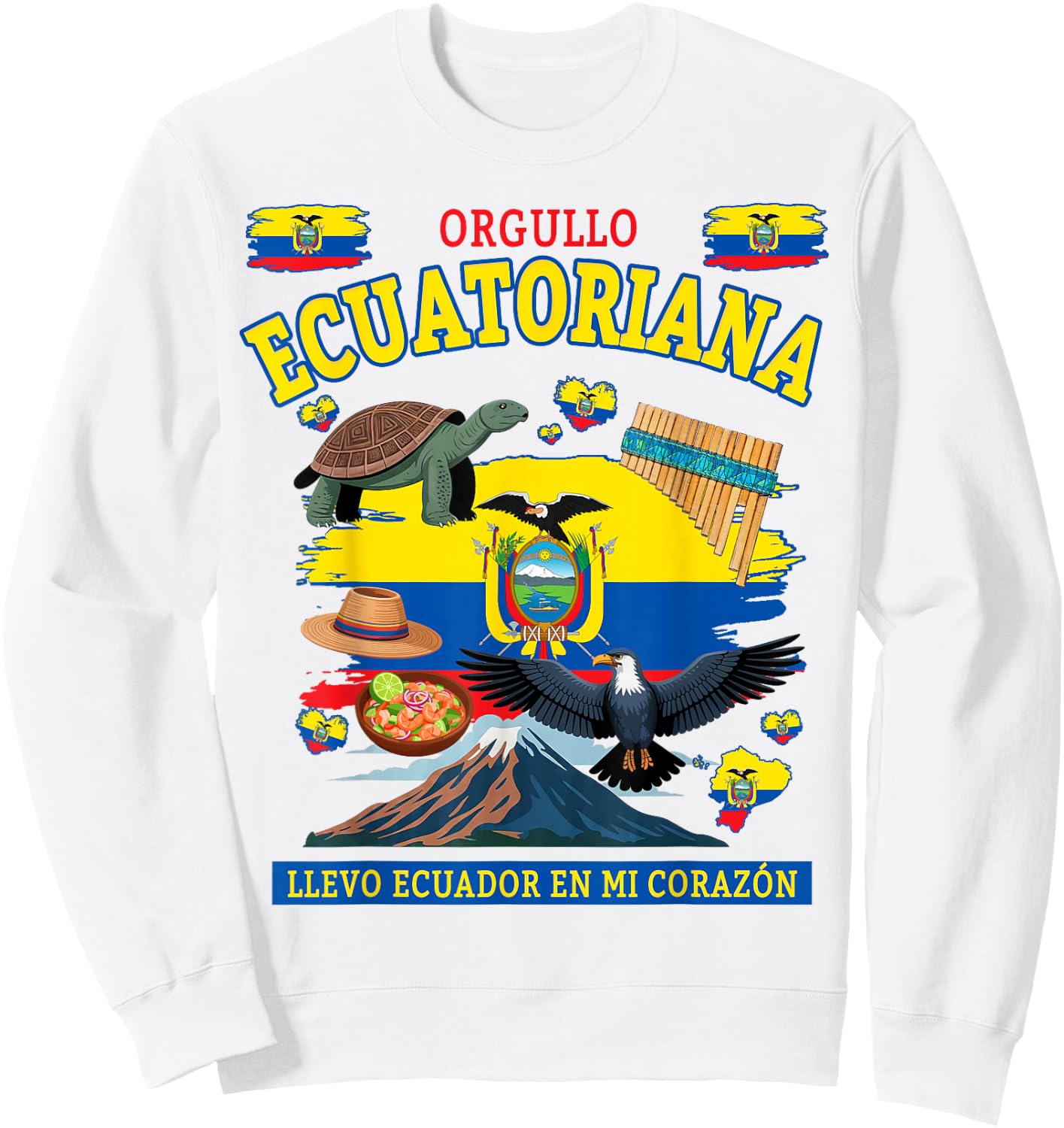 Ecuatoriana Ecuador Flag Idea Ecuadorian Cultural Sweatshirt - Sweatshirt | White