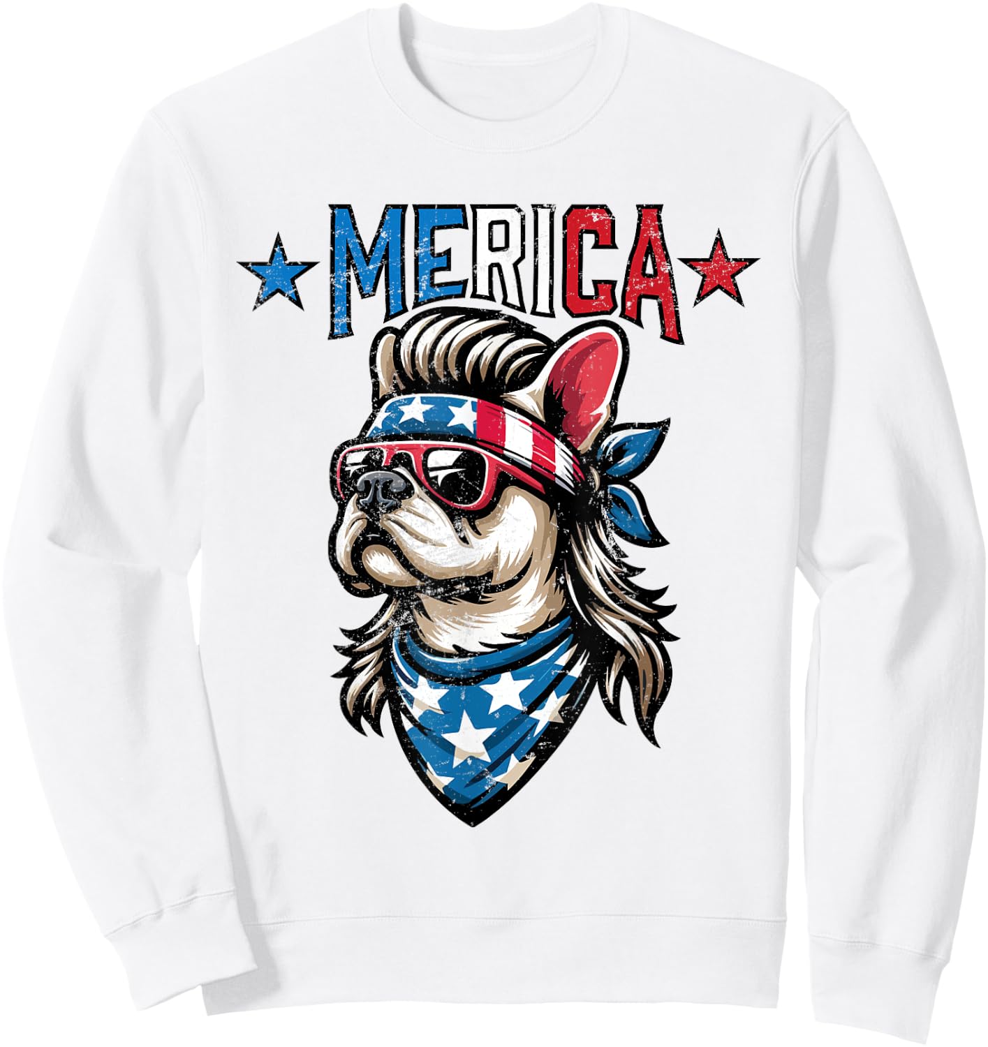 Patriotic French Bulldog - Merica Sweatshirt - Sweatshirt | White